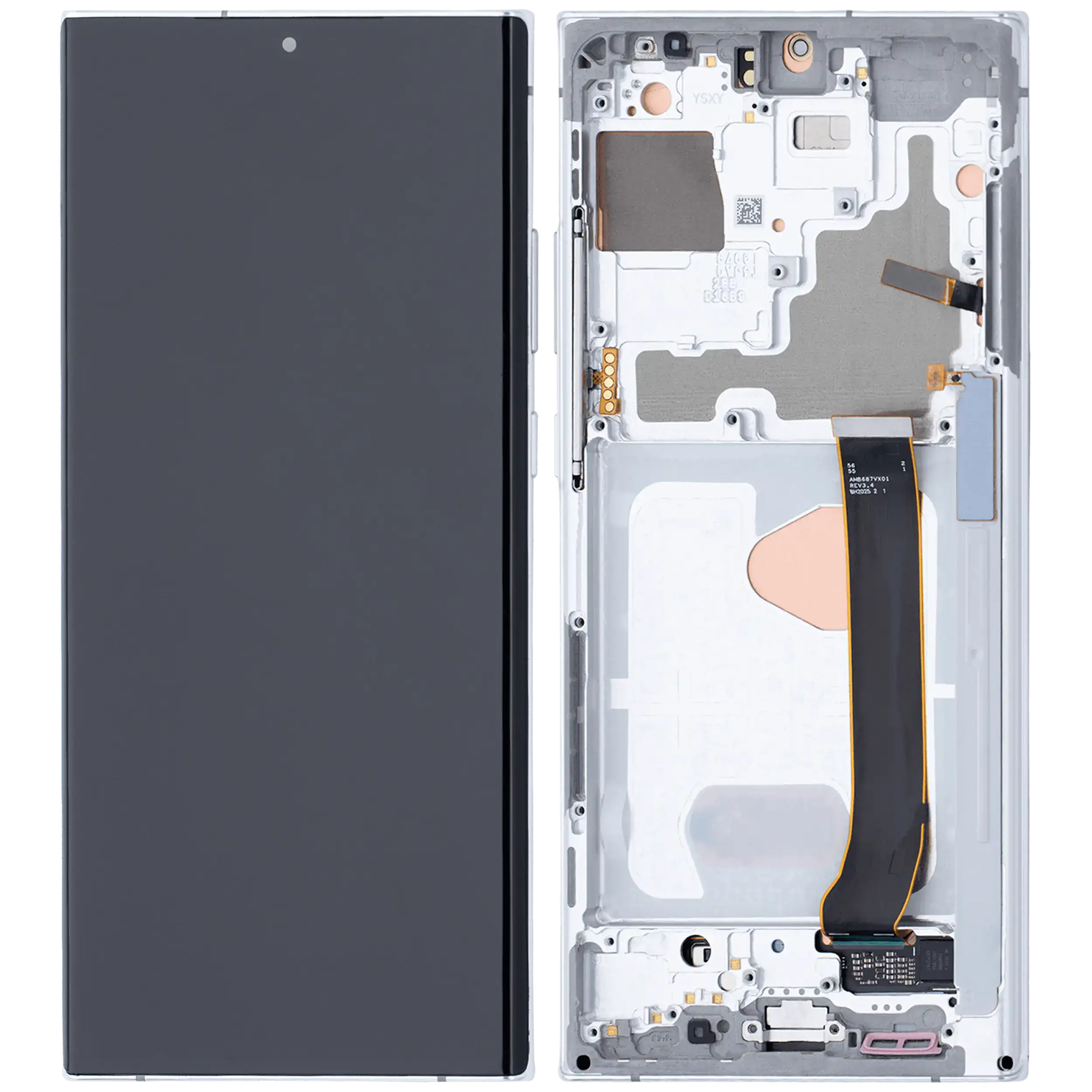 OLED Display mit Rahmen für Samsung Galaxy Note 20 Ultra 5G (Aftermarket Plus) (120Hz) (Mystic White) – Bild 2