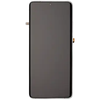 OLED Display mit Rahmen für Samsung Galaxy S21 Ultra 5G (Aftermarket Plus) (120Hz) (Phantom Silver)