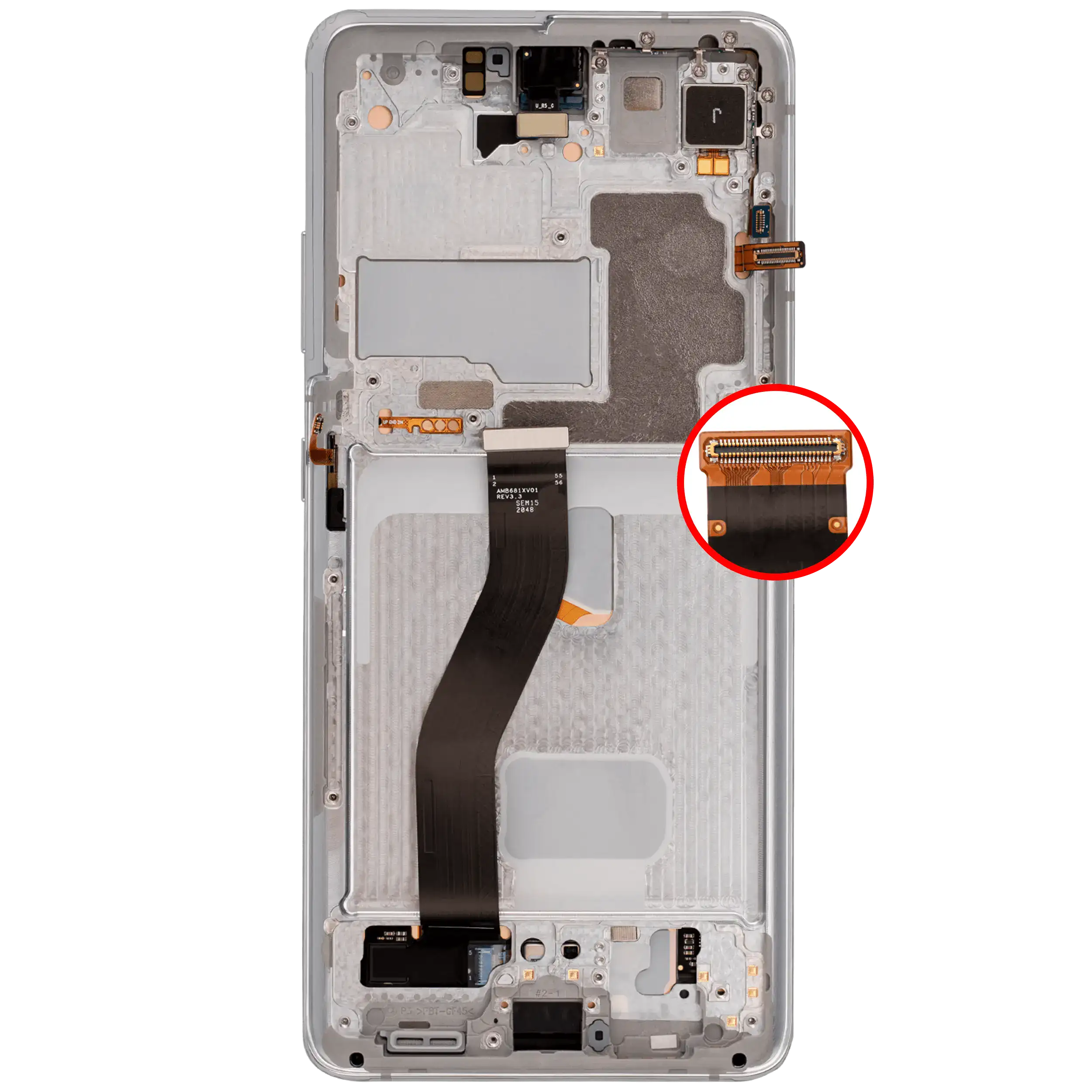 OLED Display mit Rahmen für Samsung Galaxy S21 Ultra 5G (Aftermarket Plus) (120Hz) (Phantom Silver) – Bild 4