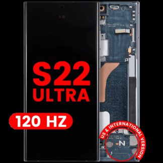 OLED Display mit Rahmen für Samsung Galaxy S22 Ultra 5G (US & International Version) (Aftermarket Plus) (120Hz) (Green (Grün))