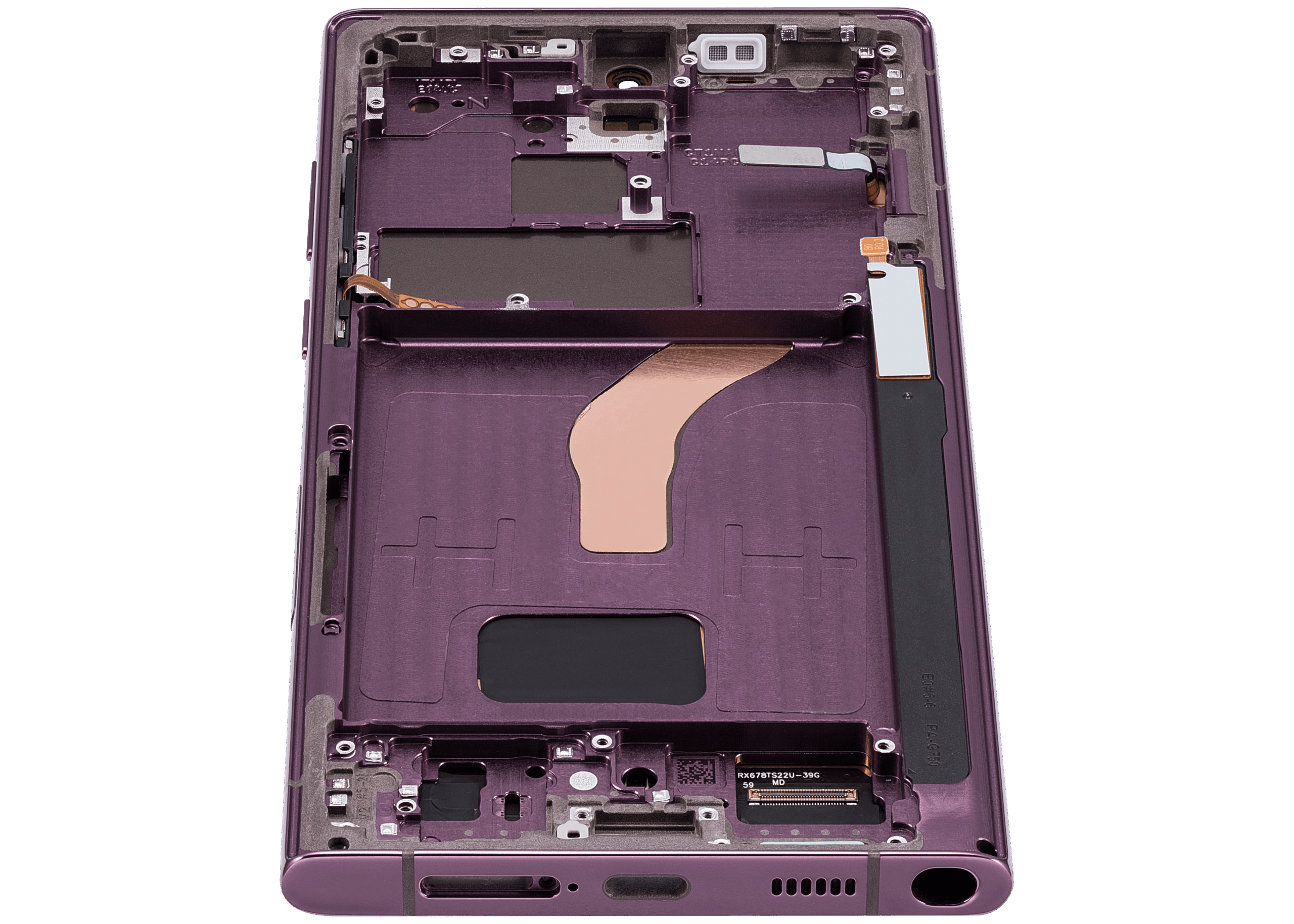 OLED Display mit Rahmen für Samsung Galaxy S22 Ultra 5G (US & International Version) (Aftermarket Plus) (120Hz) (Burgundy) – Bild 4