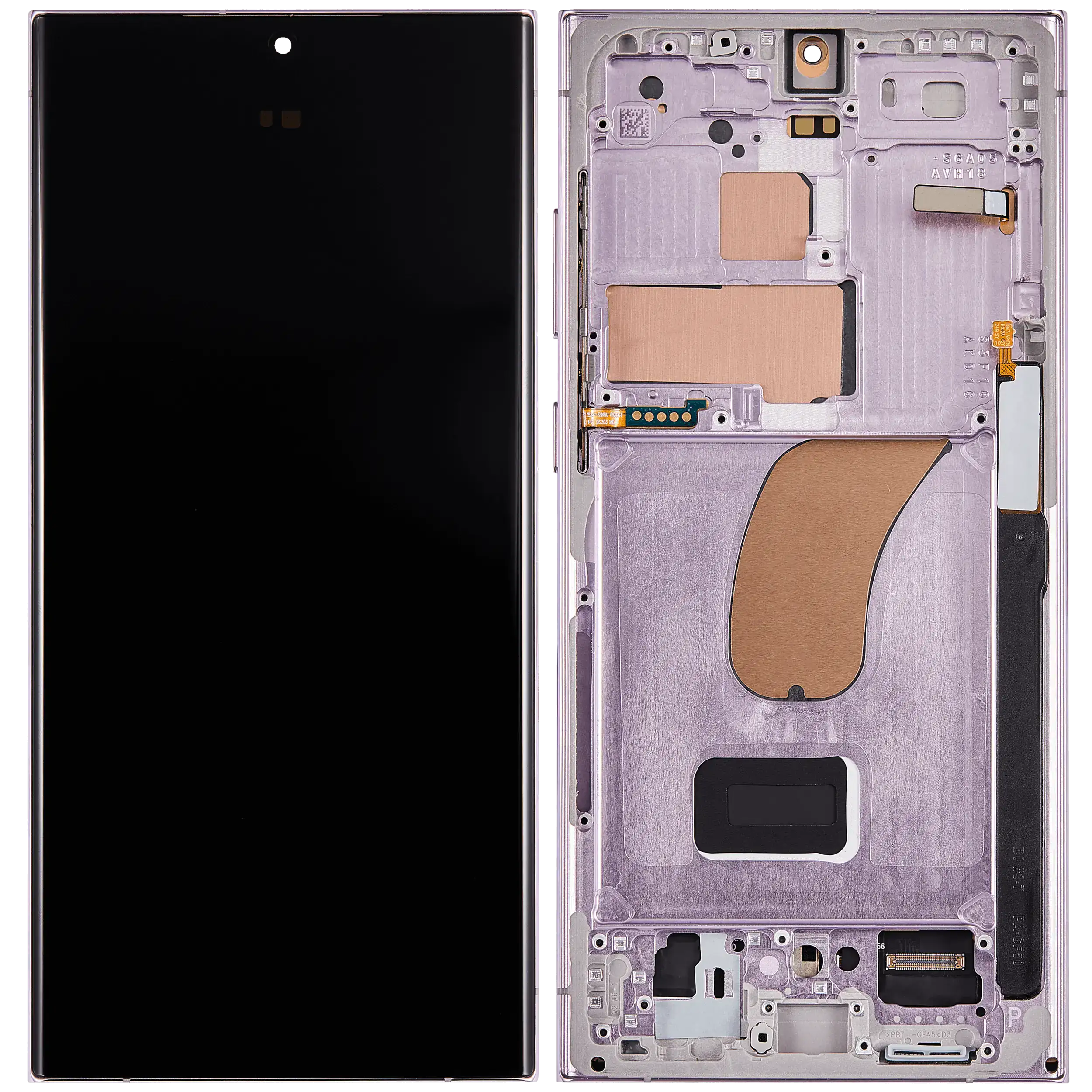 OLED Display mit Rahmen für Samsung Galaxy S23 Ultra (US & International) (Aftermarket Plus) (120Hz) (Lavender) – Bild 3