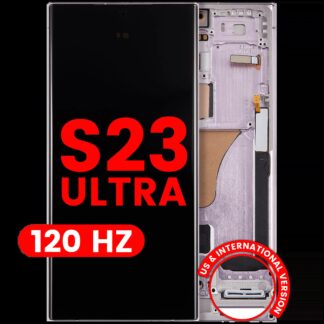 OLED Display mit Rahmen für Samsung Galaxy S23 Ultra (US & International) (Aftermarket Plus) (120Hz) (Lavender)