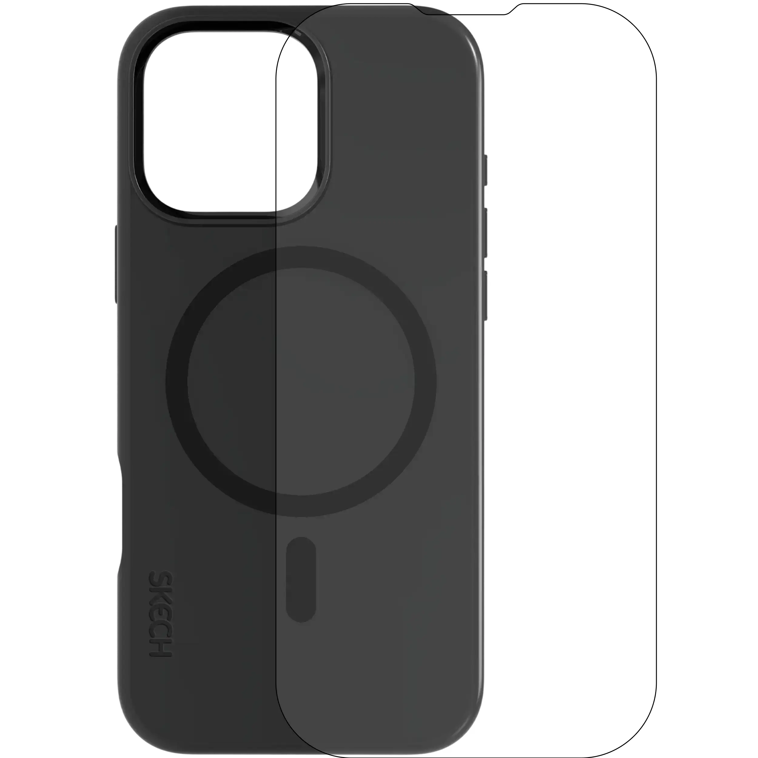 Skech Hülle mit MagSafe mit Display Protector und für iPhone 15 Pro Max (Black (Schwarz)) – Bild 5