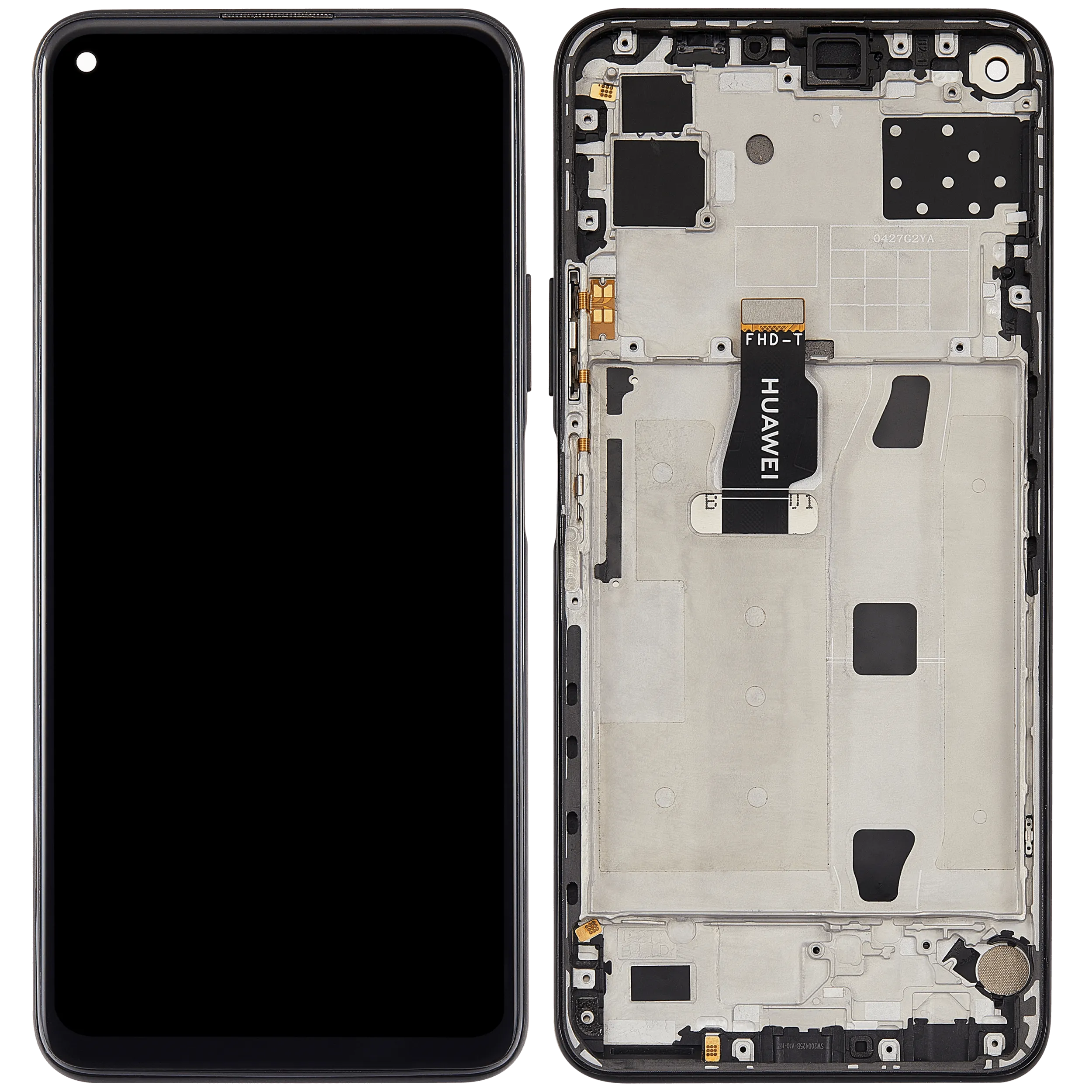 LCD Display mit Rahmen für Huawei Nova 7 SE (2020) (professionell aufgearbeitet) (Black (Schwarz)) – Bild 2