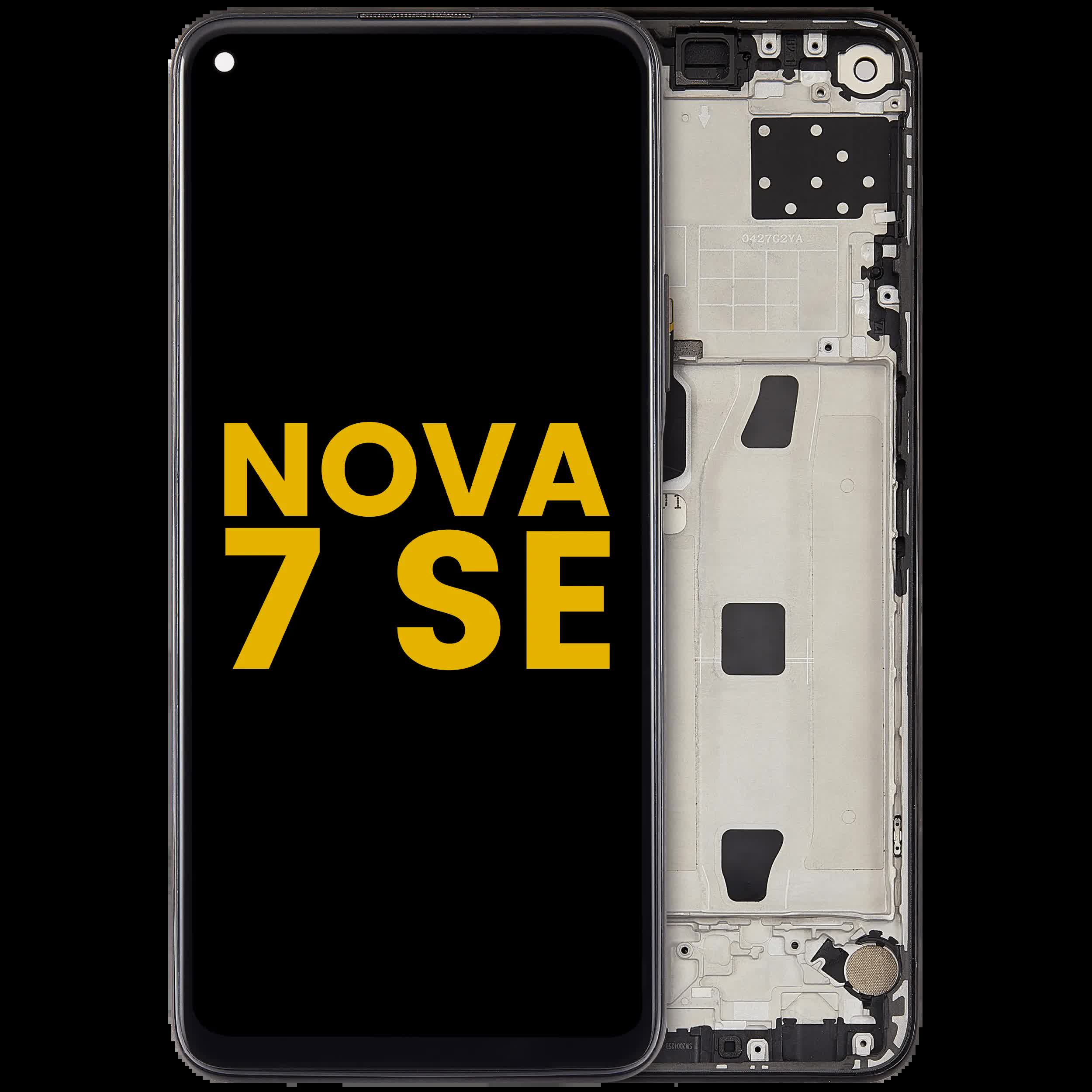 LCD Display mit Rahmen für Huawei Nova 7 SE (2020) (professionell aufgearbeitet) (Black (Schwarz))