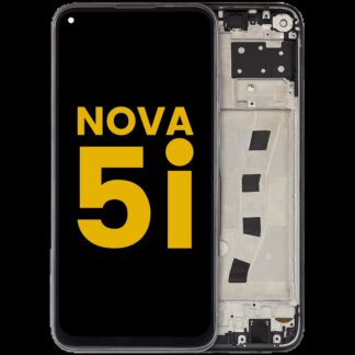 LCD Display mit Rahmen für Huawei Nova 5i (2019) (professionell aufgearbeitet) (Black (Schwarz))