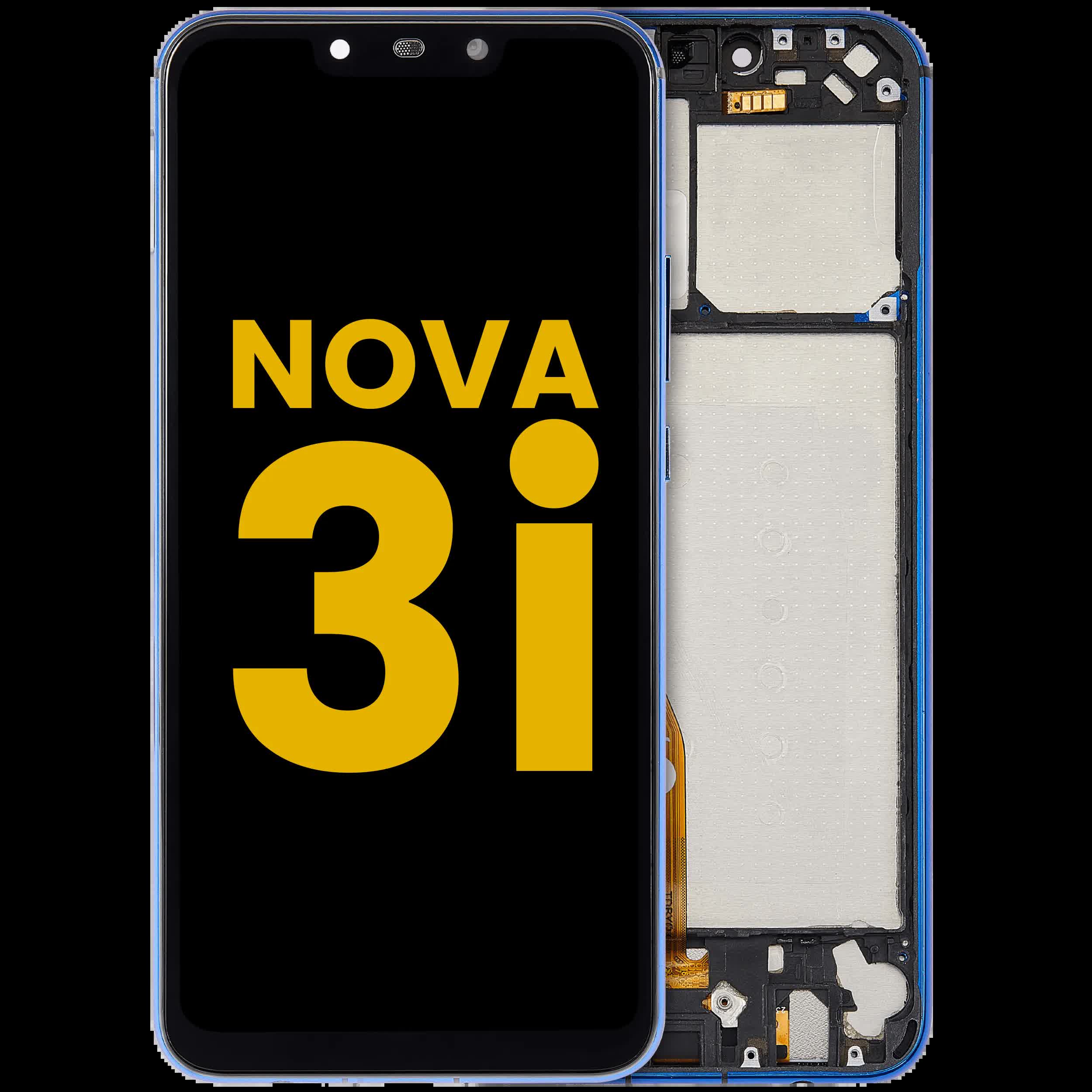 LCD Display mit Rahmen für Huawei Nova 3i (2018) (professionell aufgearbeitet) (Bluenull)