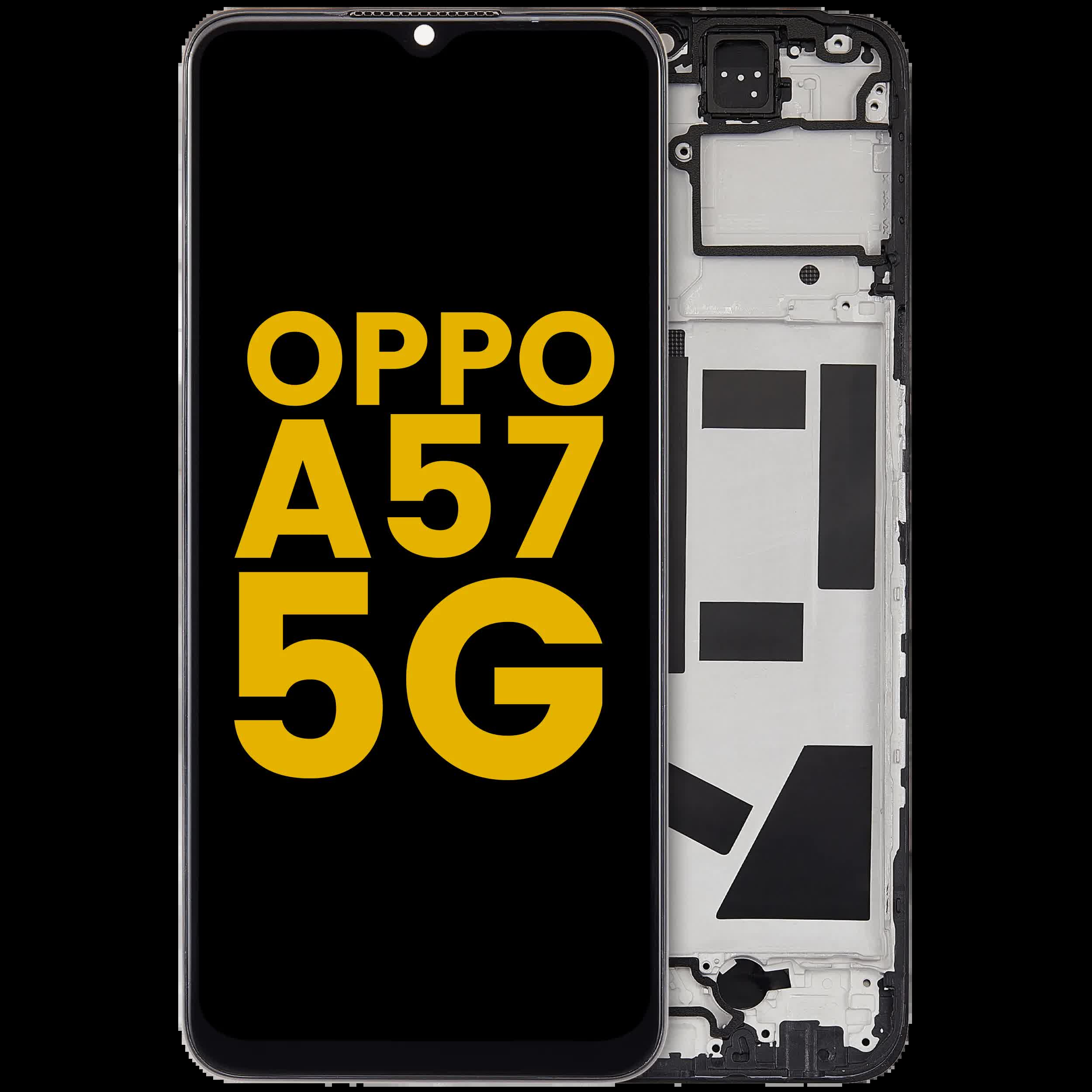 LCD Display mit Rahmen für Oppo A57 5G (2022) (professionell aufgearbeitet)