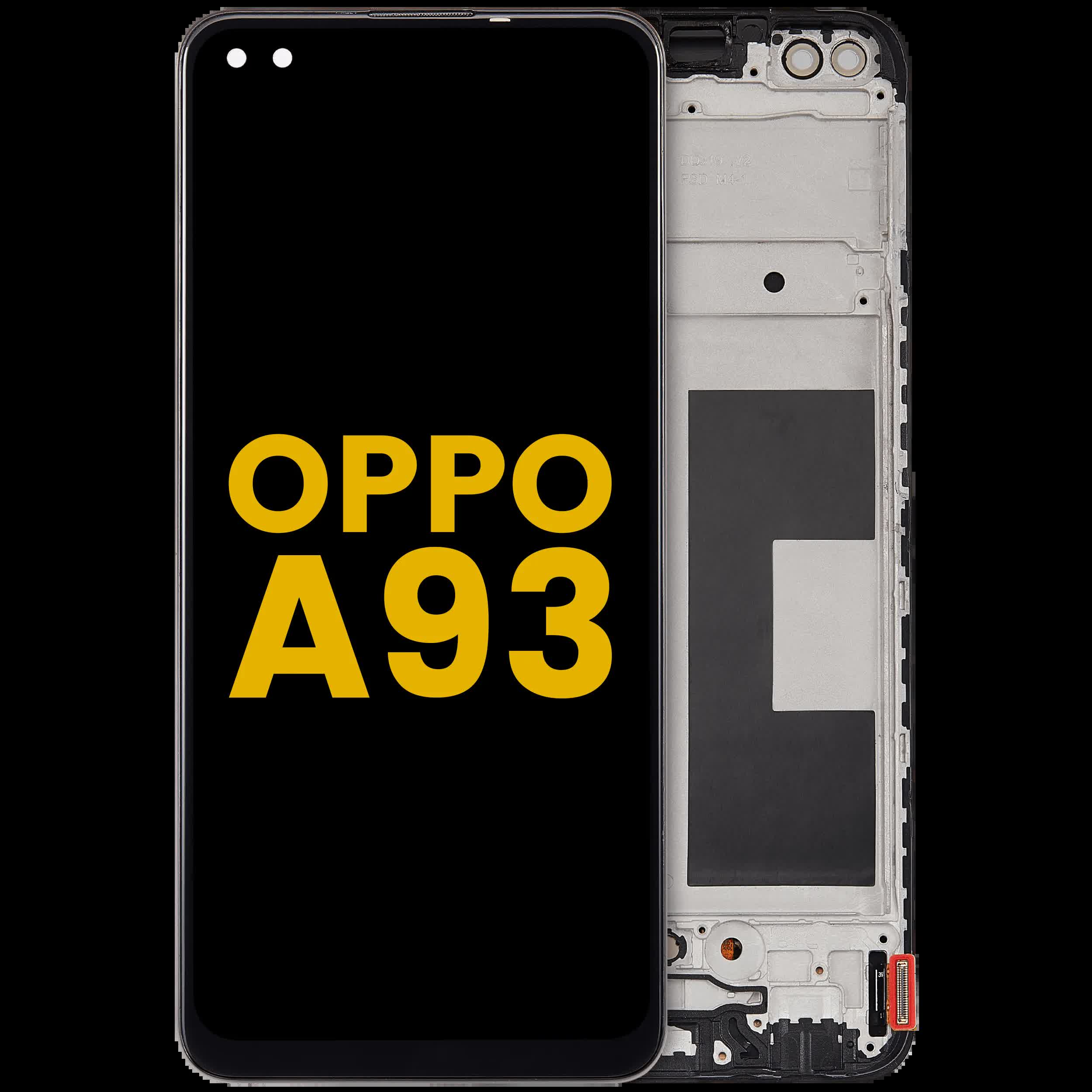 OLED Display mit Rahmen für Oppo A93 (2020) (professionell aufgearbeitet)