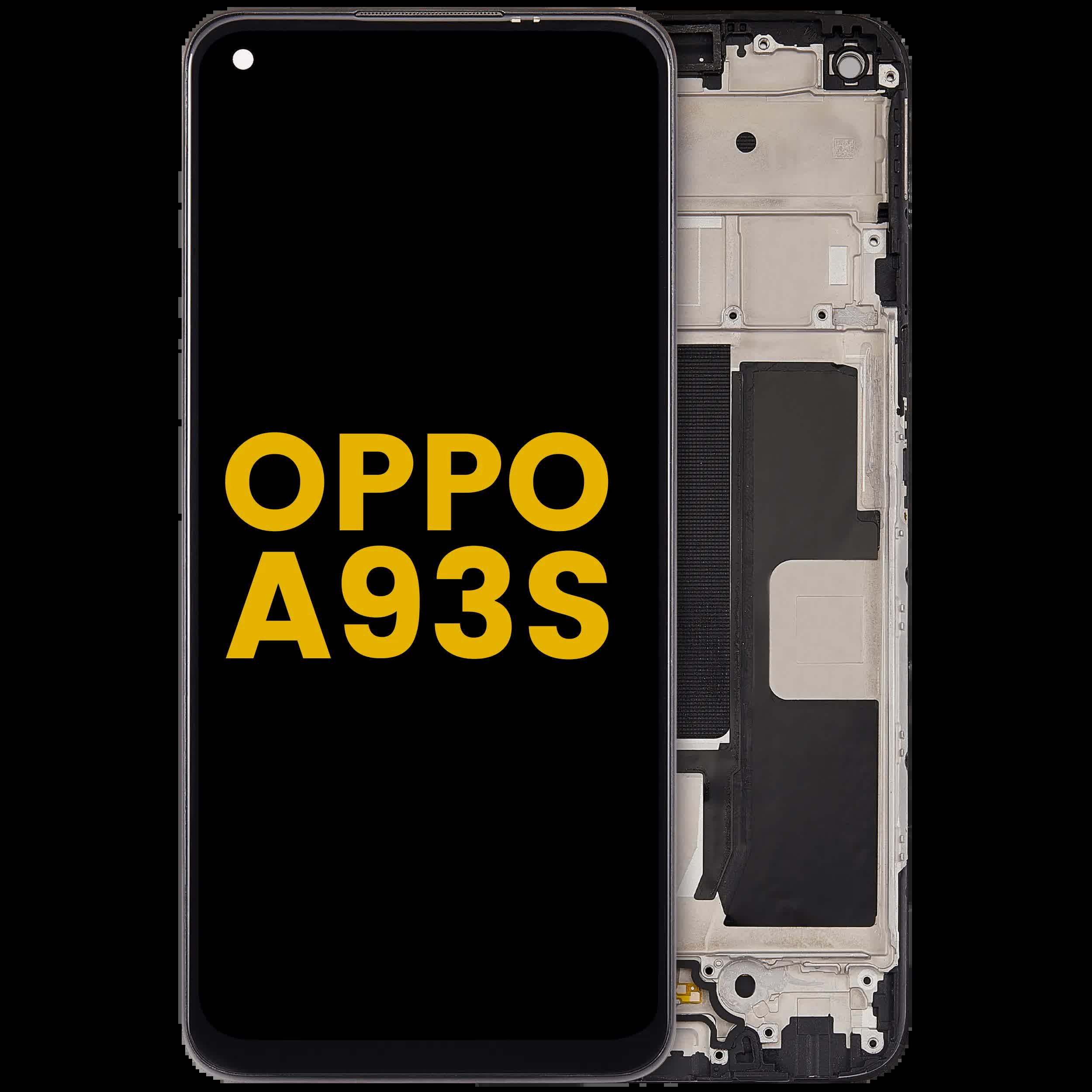 OLED Display mit Rahmen für Oppo A93s (2021) (professionell aufgearbeitet)