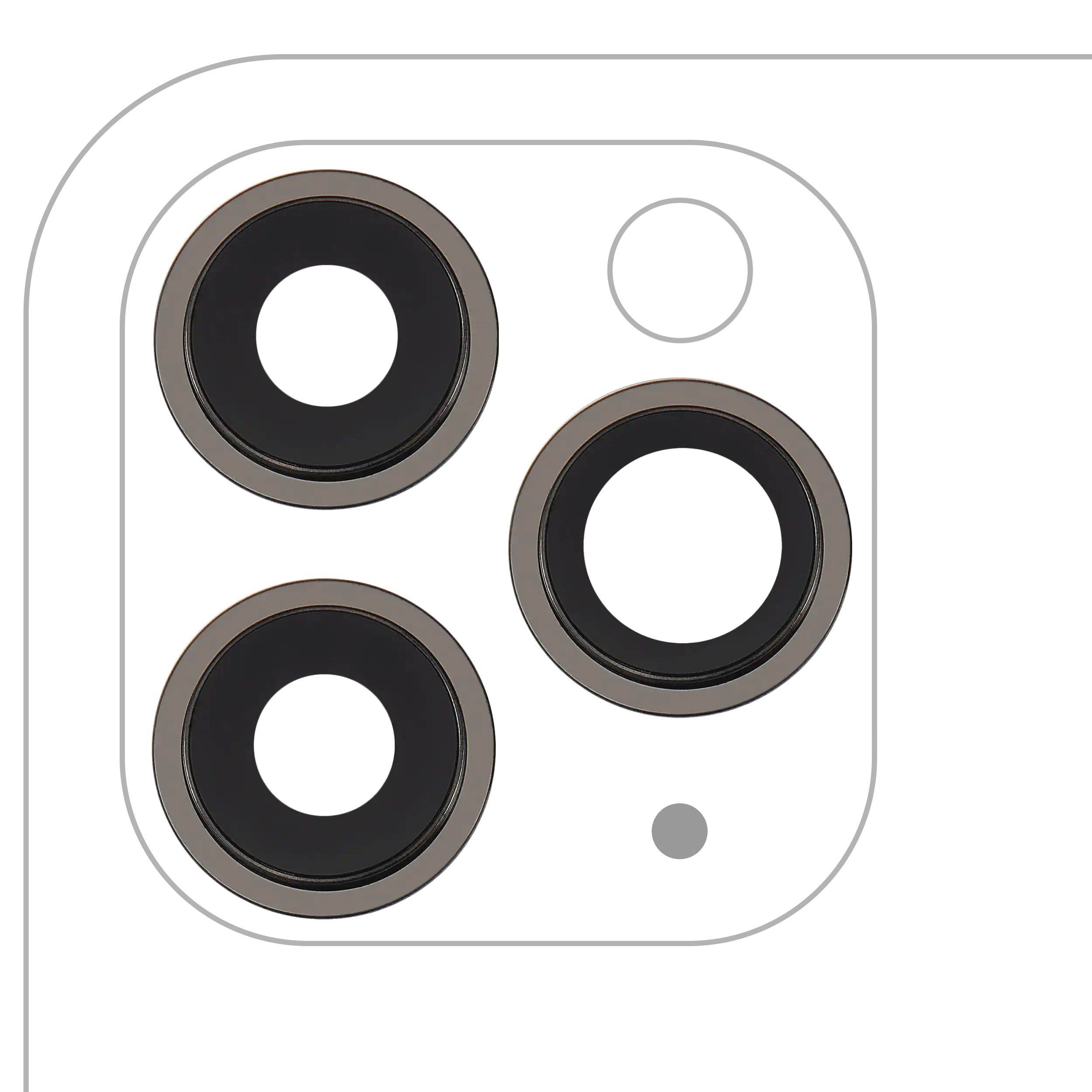 Rückkamera-Glas (nur Glas) mit Klebefolie für iPhone 11 Pro / Pro Max (3-teiliges Set) (Premium) (Real Sapphire) – Bild 2