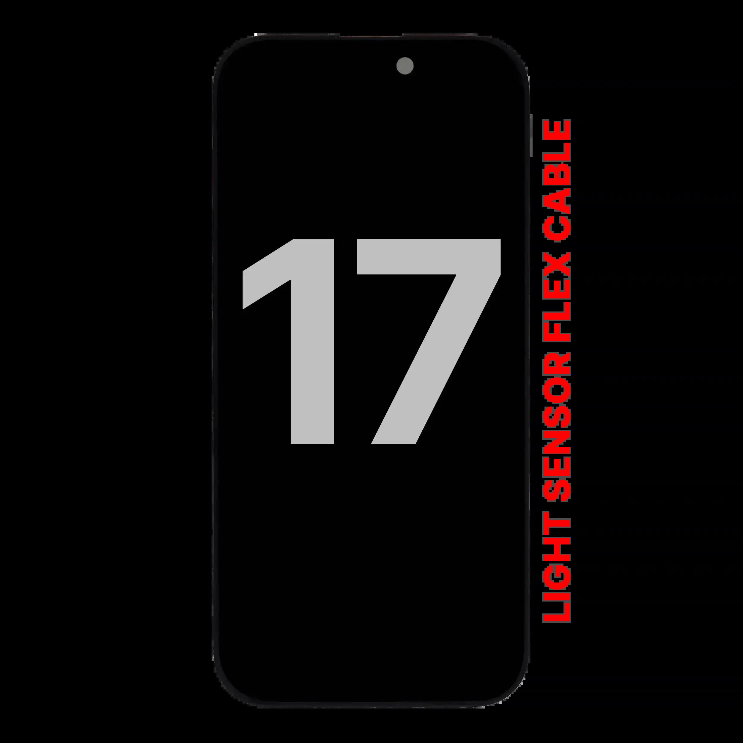 OLED Display für iPhone 17 mit Light Sensor Flexkabel (ausgebautes Originalteil: Grade A)