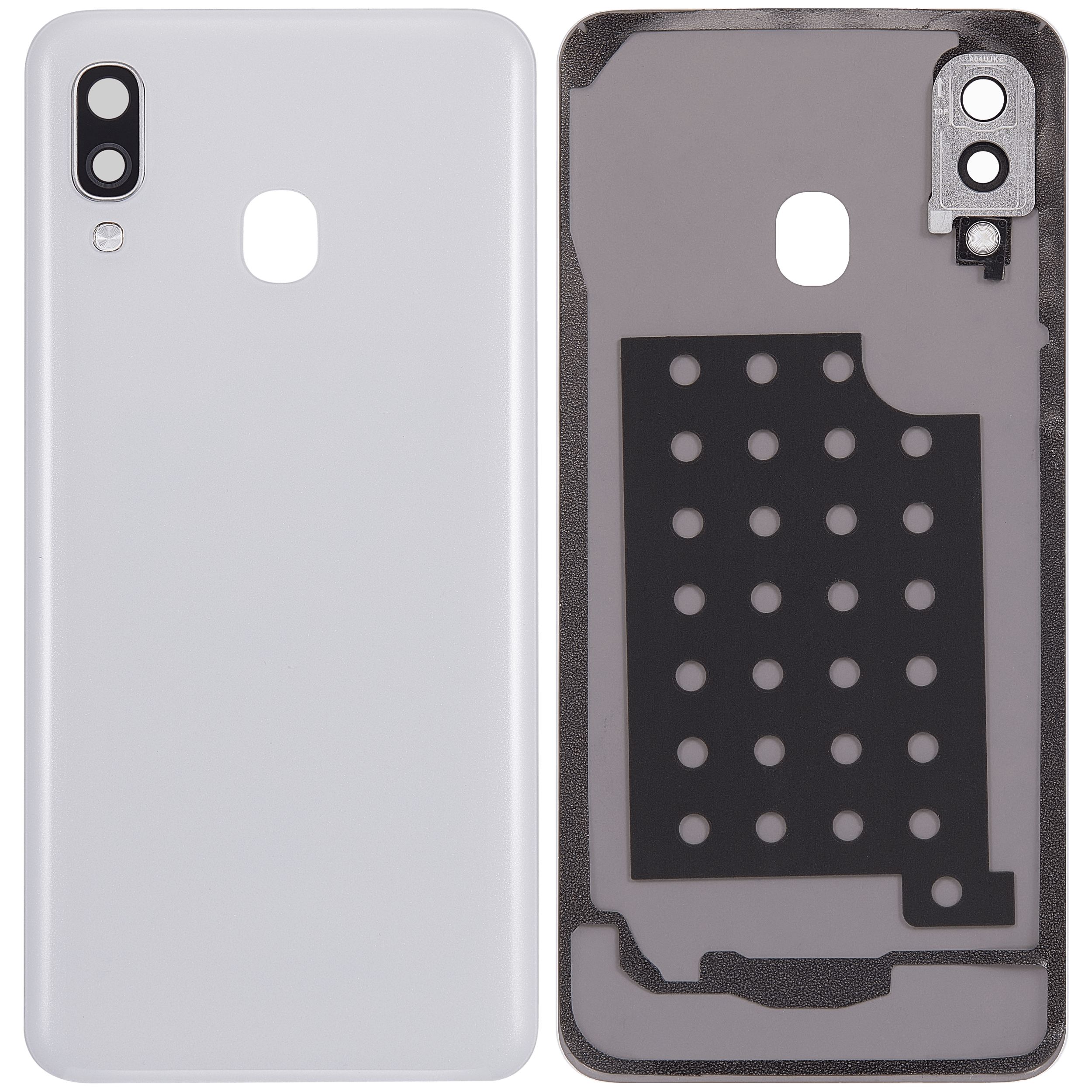 Rückdeckelglas mit Kameraglas für Samsung Galaxy A40 (A405 / 2019) (Aftermarket Plus) (White (Weiß)) – Bild 2