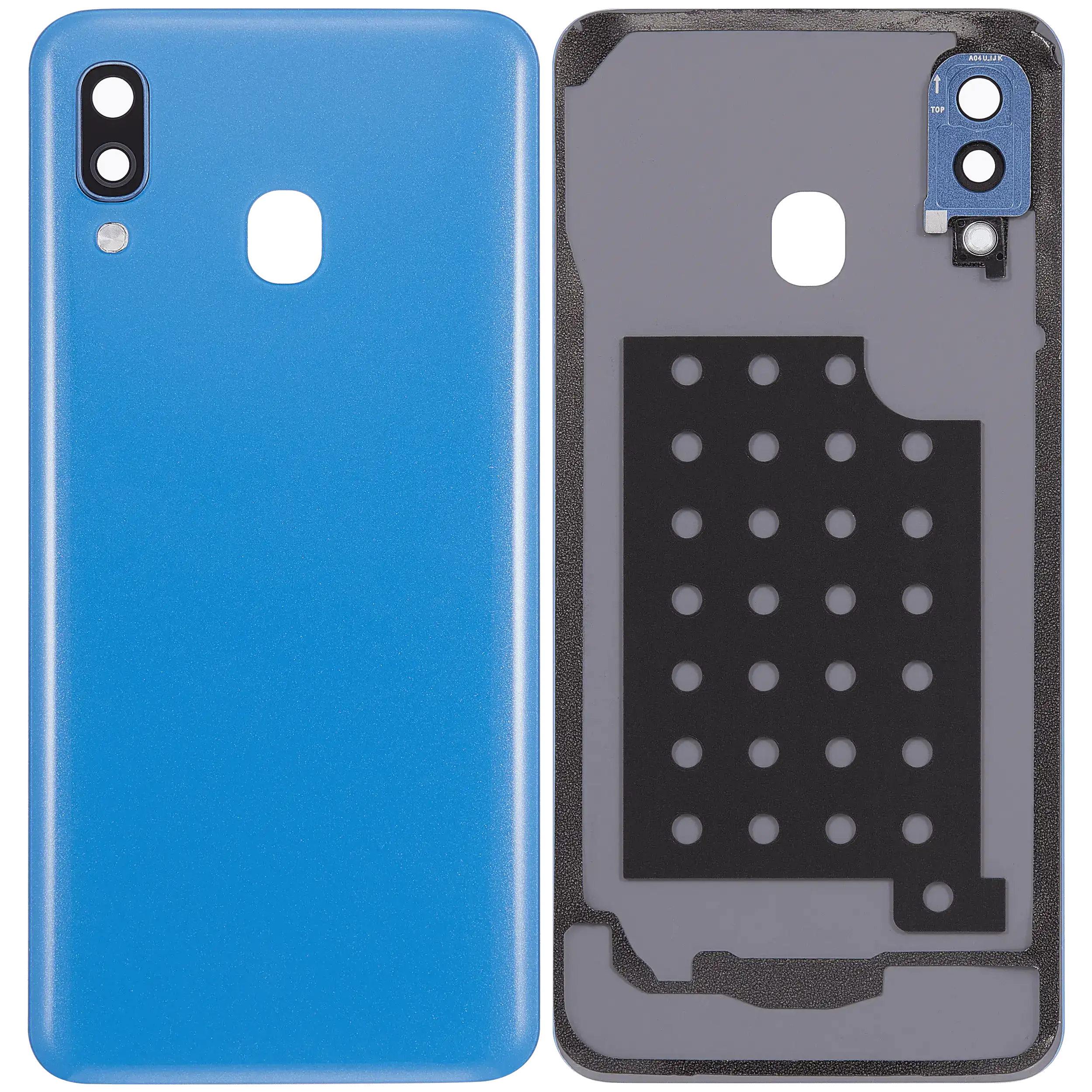Rückdeckelglas mit Kameraglas für Samsung Galaxy A40 (A405 / 2019) (Aftermarket Plus) (Blue (Blau)) – Bild 2