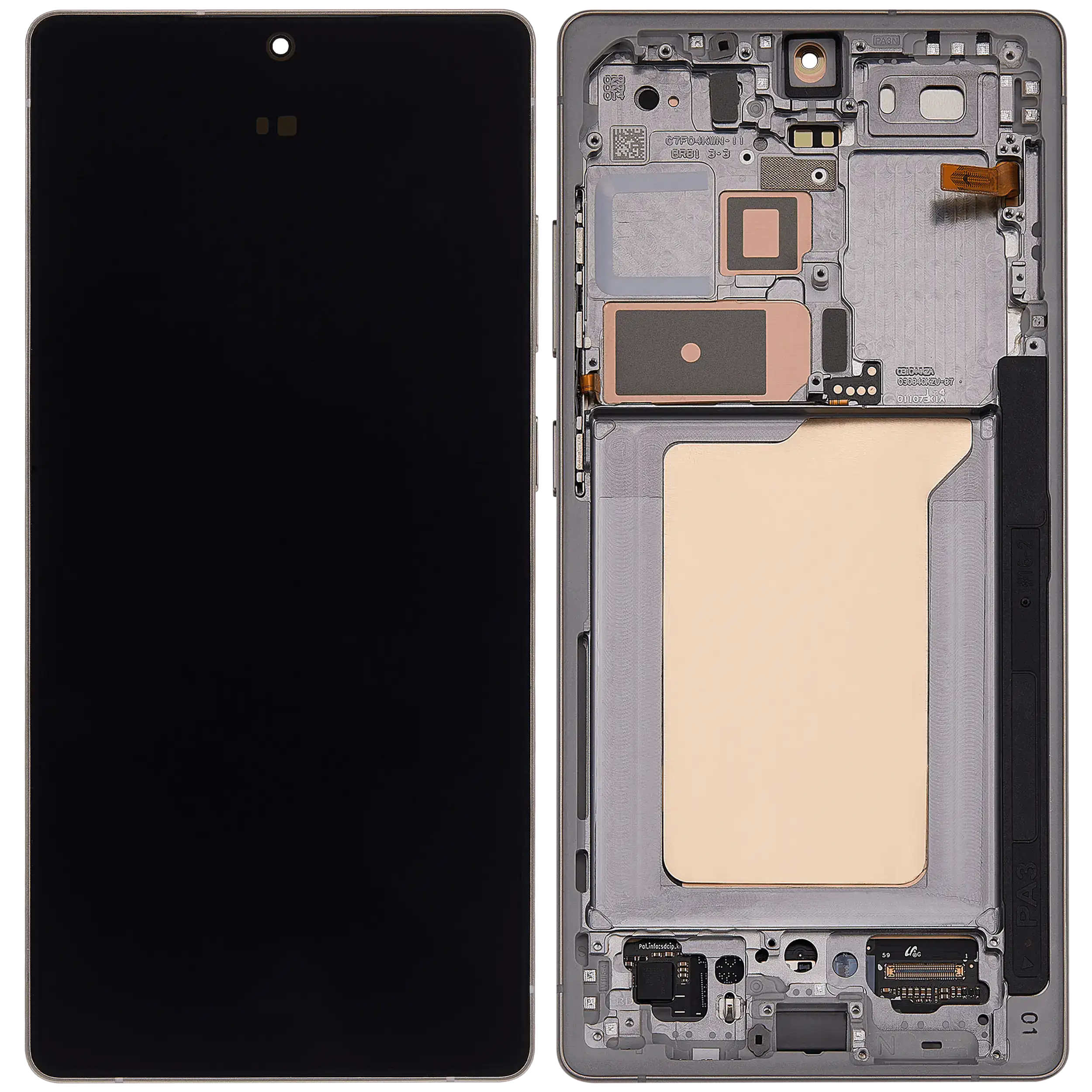 OLED Display mit Rahmen für Samsung Galaxy S25 Ultra 5G (US & International) (Aftermarket Plus) (120Hz) (Titanium Pink Gold / Jade Green / Grey) – Bild 2