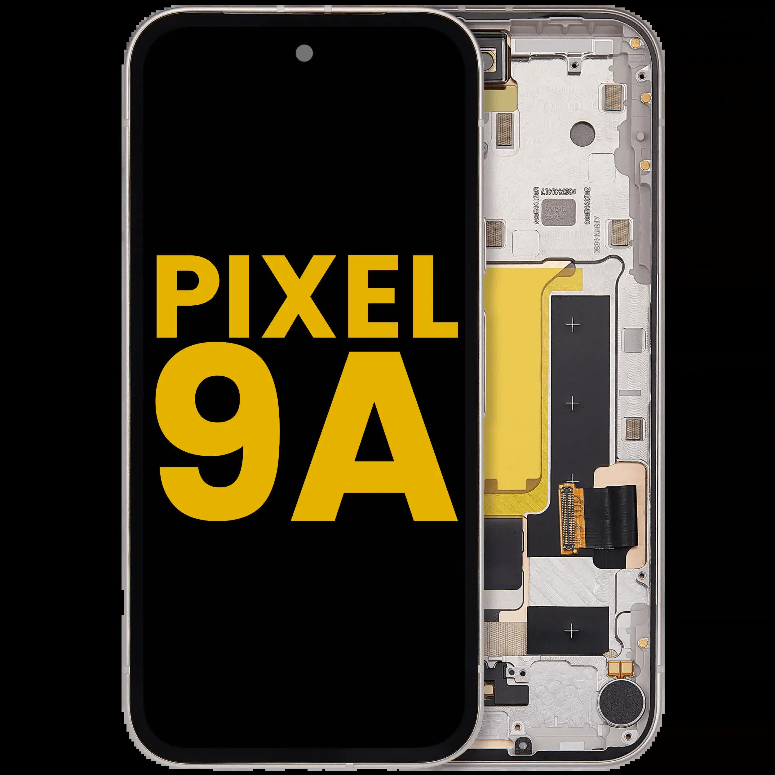 OLED Display mit Rahmen kompatibel (mit Fingerprint Sensor) für Google Pixel 9A (professionell aufgearbeitet) (Porcelain)
