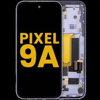 OLED Display mit Rahmen kompatibel (mit Fingerprint Sensor) für Google Pixel 9A (professionell aufgearbeitet) (Iris)