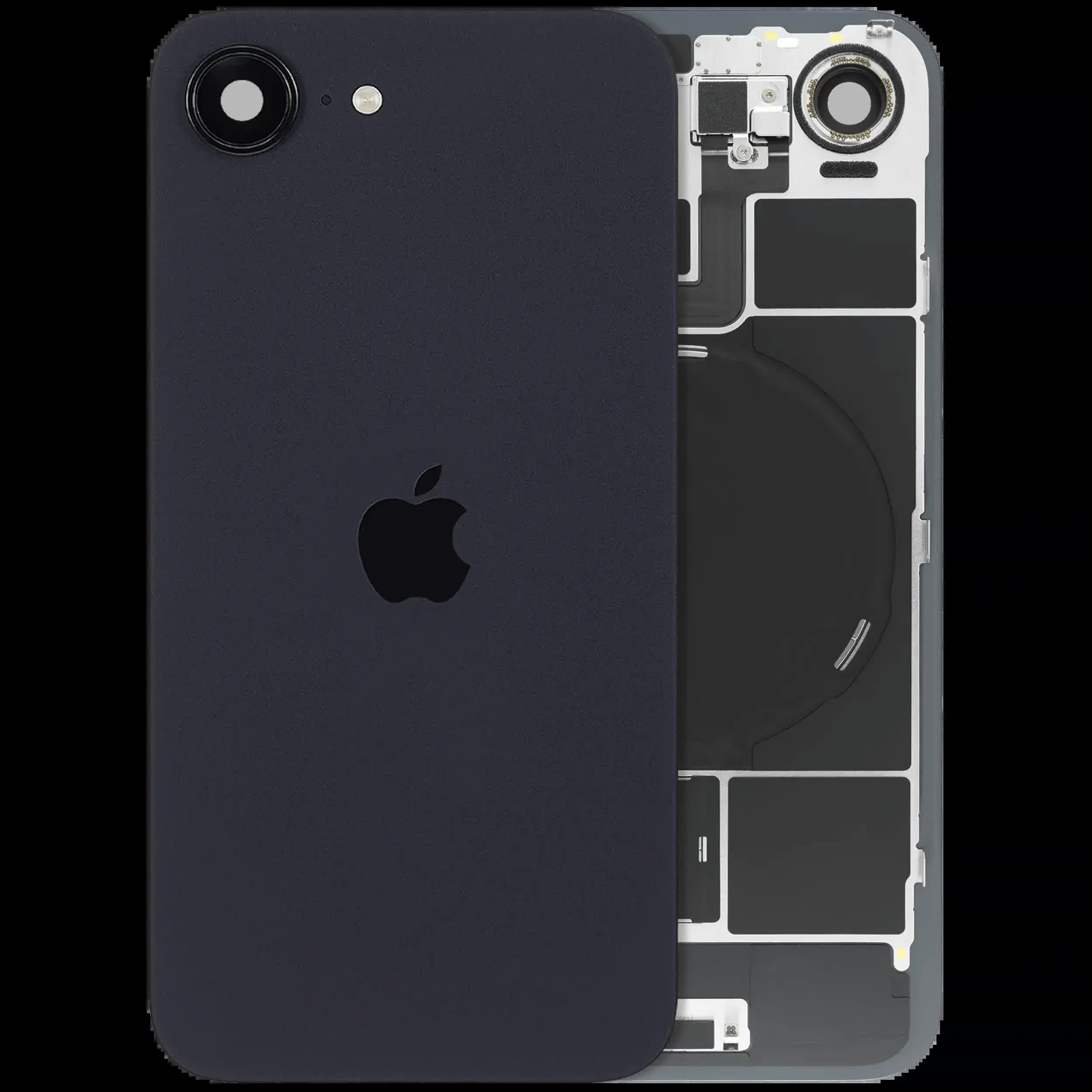 Rückglas mit MagSafe Magnet & NFC & Taschenlampen-Flexkabel für iPhone 17e (Original) (Black (Schwarz))