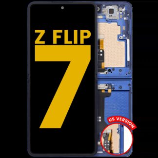 Inner OLED Display mit Rahmen für Samsung Galaxy Z Flip 7 5G (US & International) (professionell aufgearbeitet) (Blue Shadow)