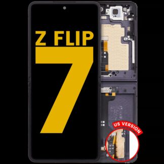 Inner OLED Display mit Rahmen für Samsung Galaxy Z Flip 7 5G (US & International) (professionell aufgearbeitet) (Jet Black)