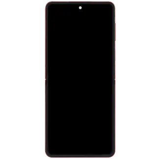 Inner OLED Display mit Rahmen für Samsung Galaxy Z Flip 7 5G (US & International) (professionell aufgearbeitet) (Coral Red)