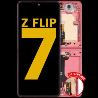 Inner OLED Display mit Rahmen für Samsung Galaxy Z Flip 7 5G (US & International) (professionell aufgearbeitet) (Coral Red)