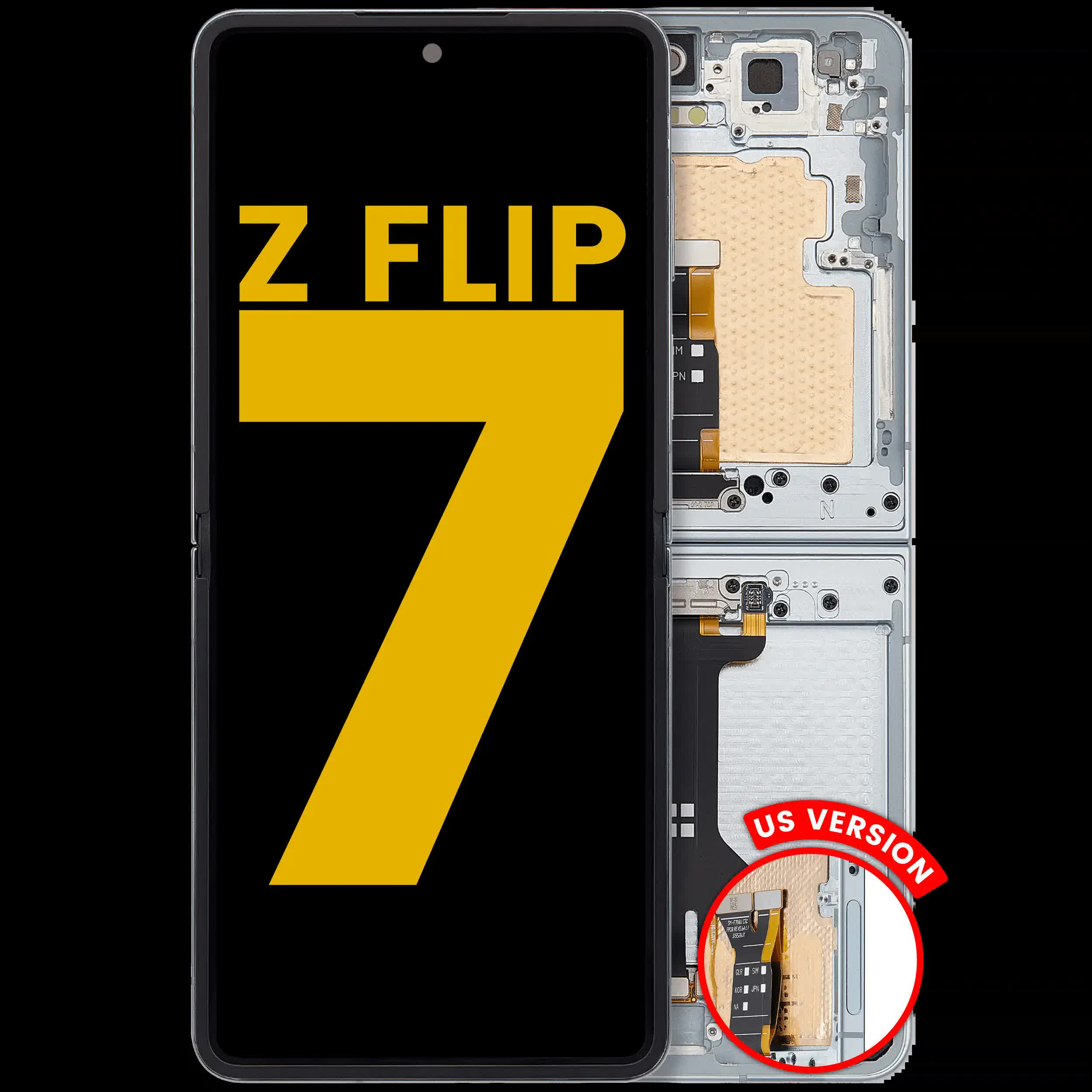 Inner OLED Display mit Rahmen für Samsung Galaxy Z Flip 7 5G (US & International) (professionell aufgearbeitet) (Mint)