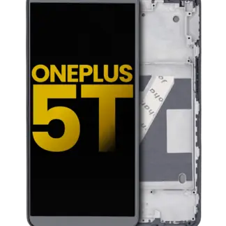 LCD Display mit Rahmen für OnePlus 5 (professionell aufgearbeitet) (Midnight Black (Schwarz))