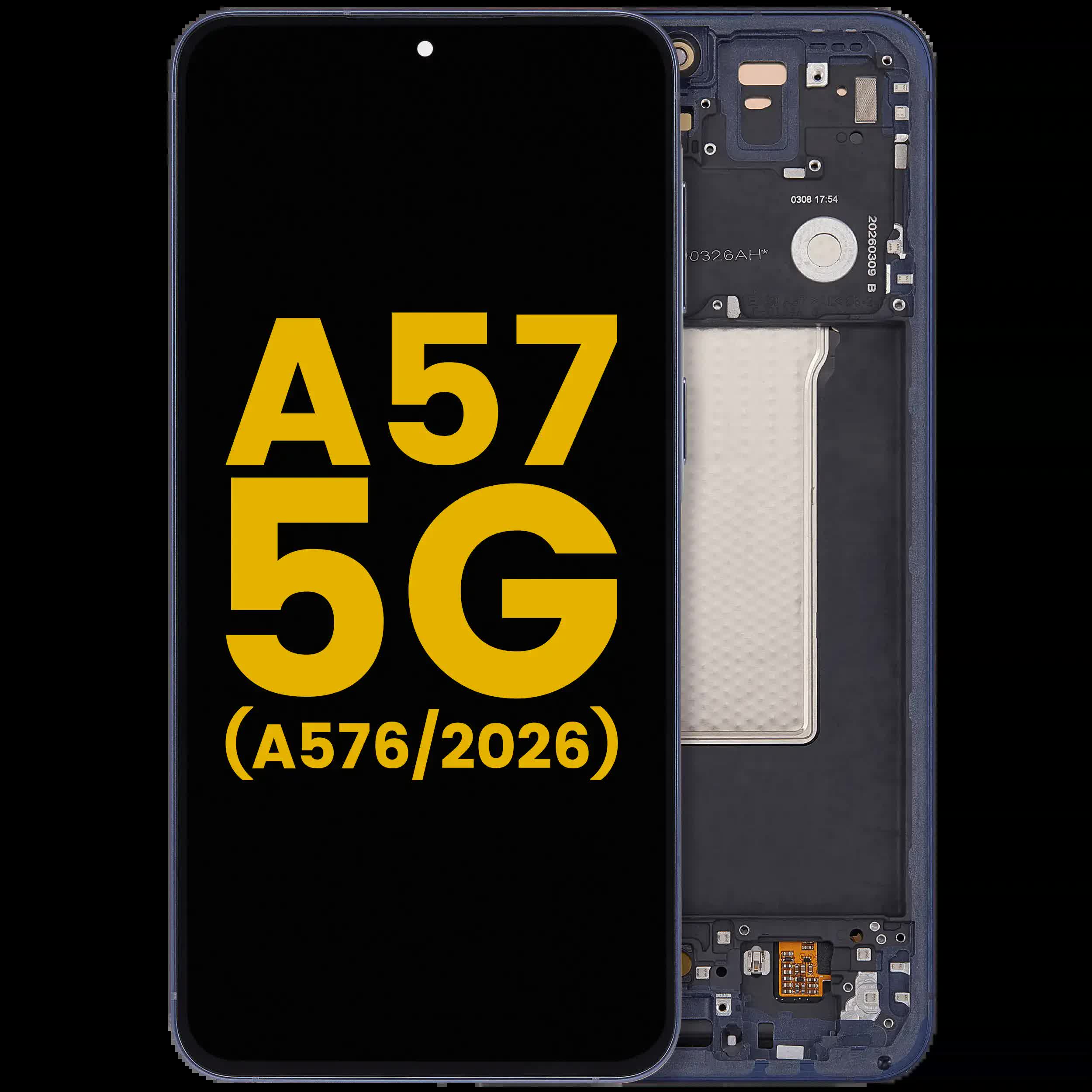 OLED Display mit Rahmen für Samsung Galaxy A57 5G (A576 / 2026) (professionell aufgearbeitet) (Navy)