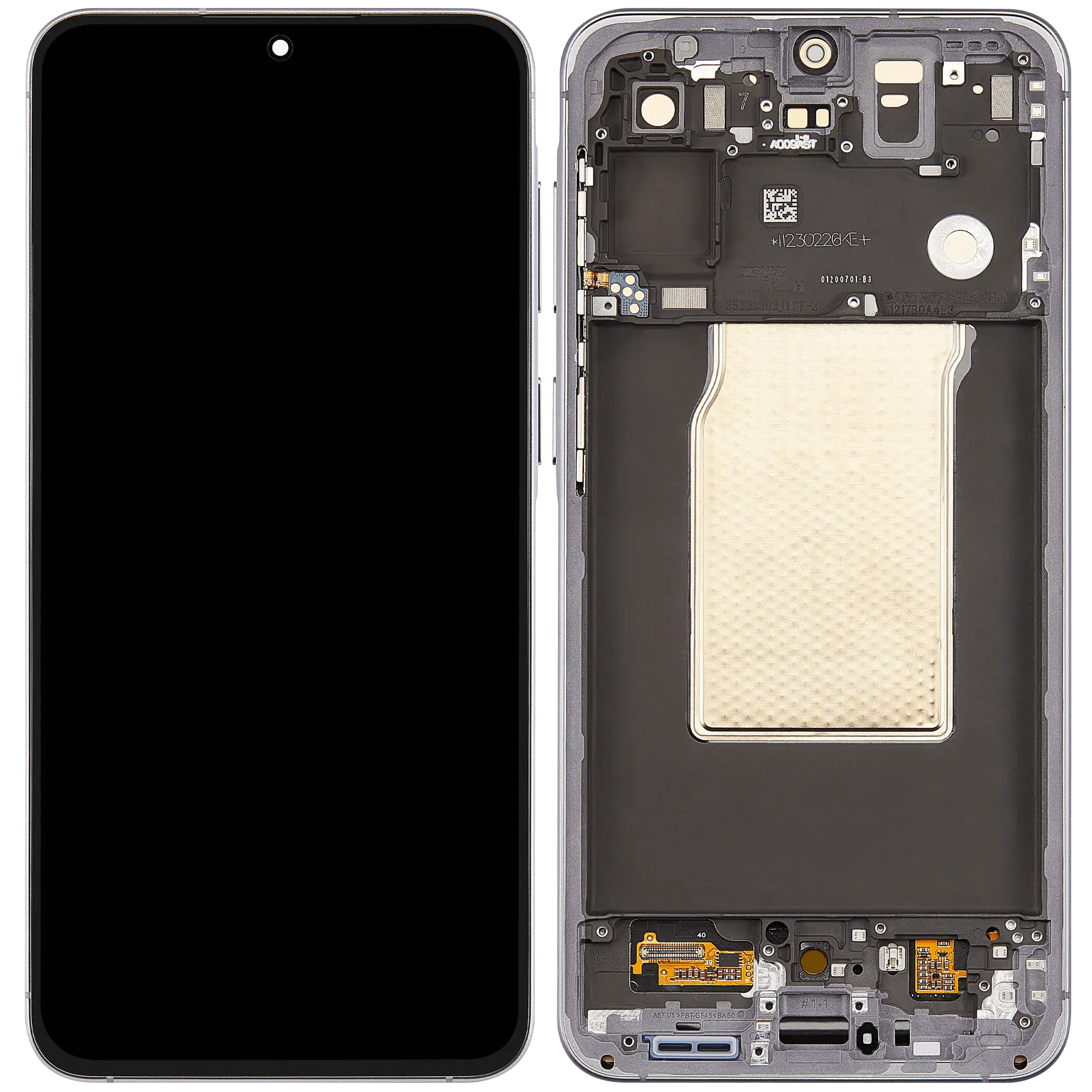 OLED Display mit Rahmen für Samsung Galaxy A57 5G (A576 / 2026) (professionell aufgearbeitet) (Gray (Grau)) – Bild 2