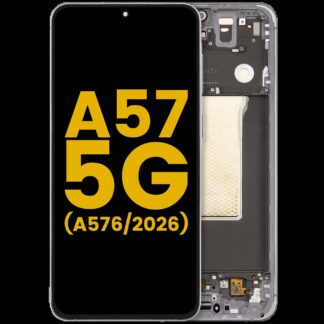 OLED Display mit Rahmen für Samsung Galaxy A57 5G (A576 / 2026) (professionell aufgearbeitet) (Gray (Grau))