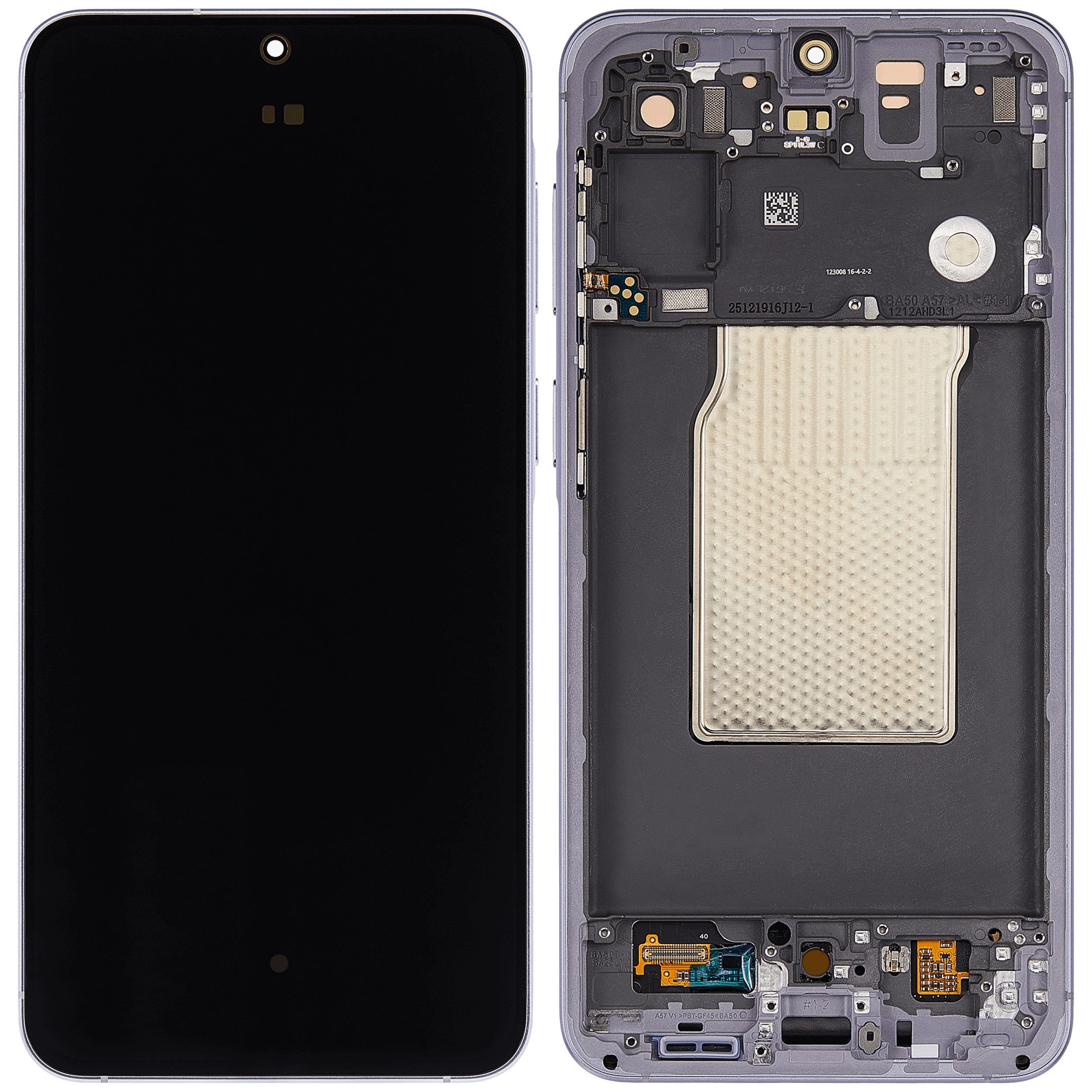 OLED Display mit Rahmen für Samsung Galaxy A57 5G (A576 / 2026) (professionell aufgearbeitet) (Lilac) – Bild 2