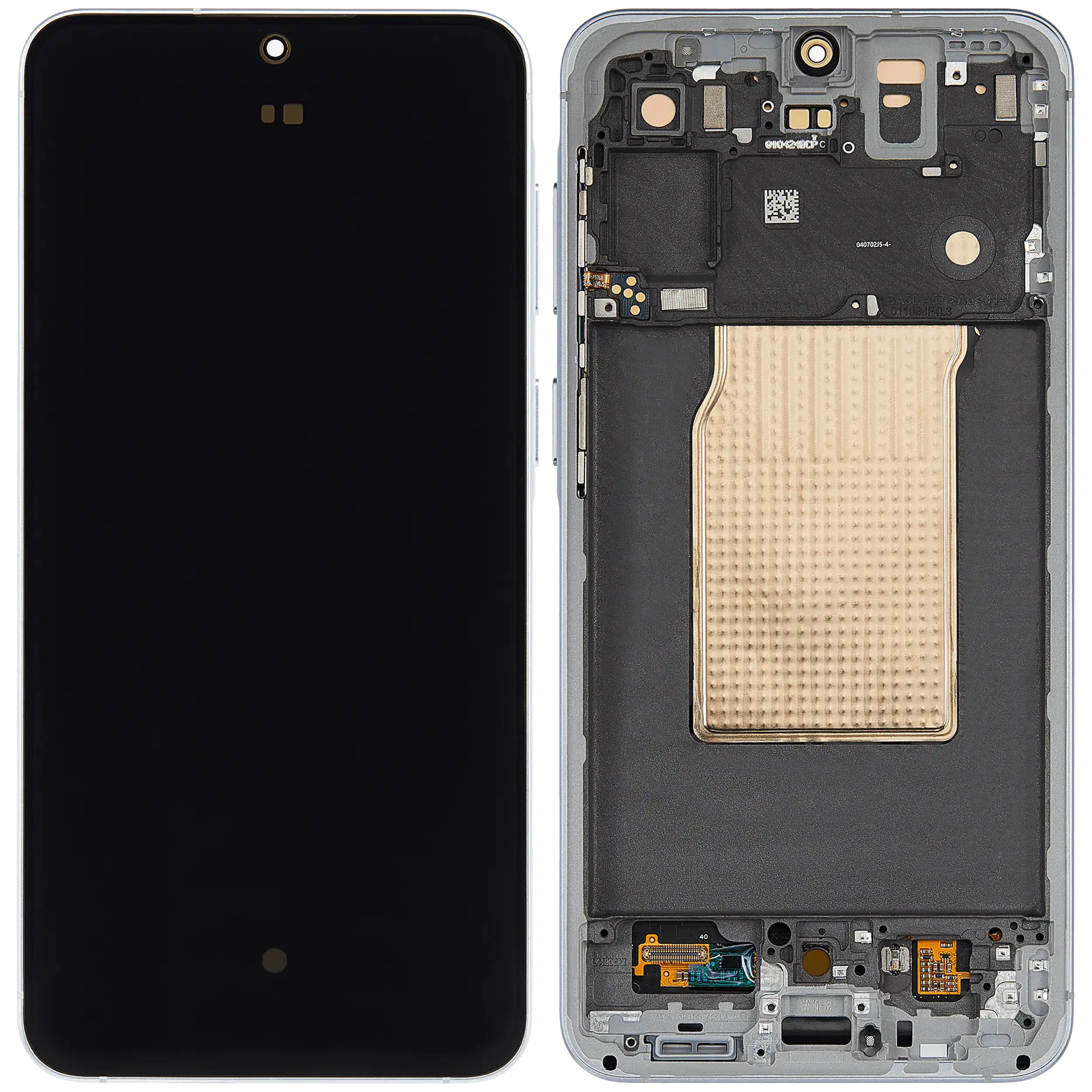 OLED Display mit Rahmen für Samsung Galaxy A57 5G (A576 / 2026) (professionell aufgearbeitet) (Icyblue) – Bild 2
