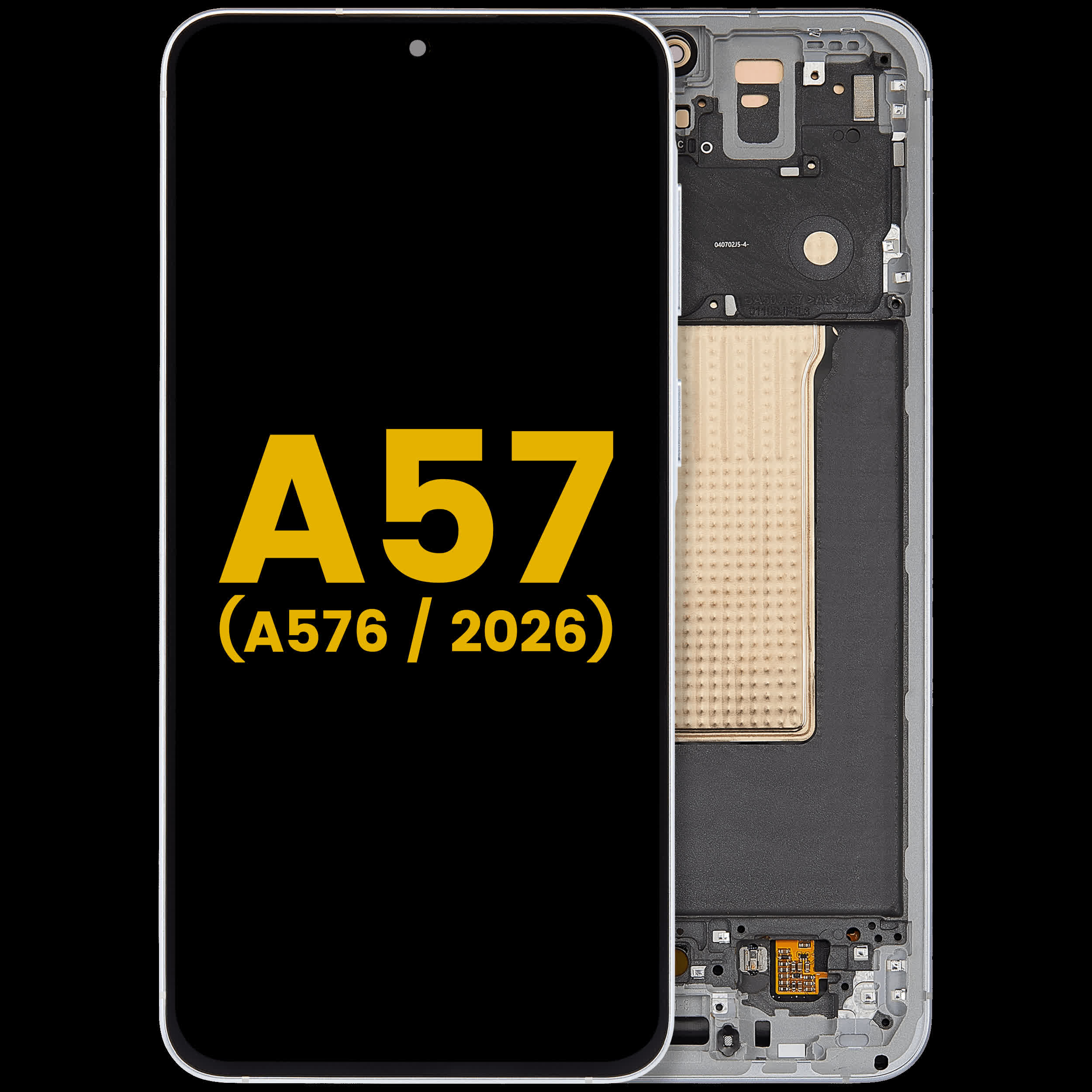OLED Display mit Rahmen für Samsung Galaxy A57 5G (A576 / 2026) (professionell aufgearbeitet) (Icyblue)