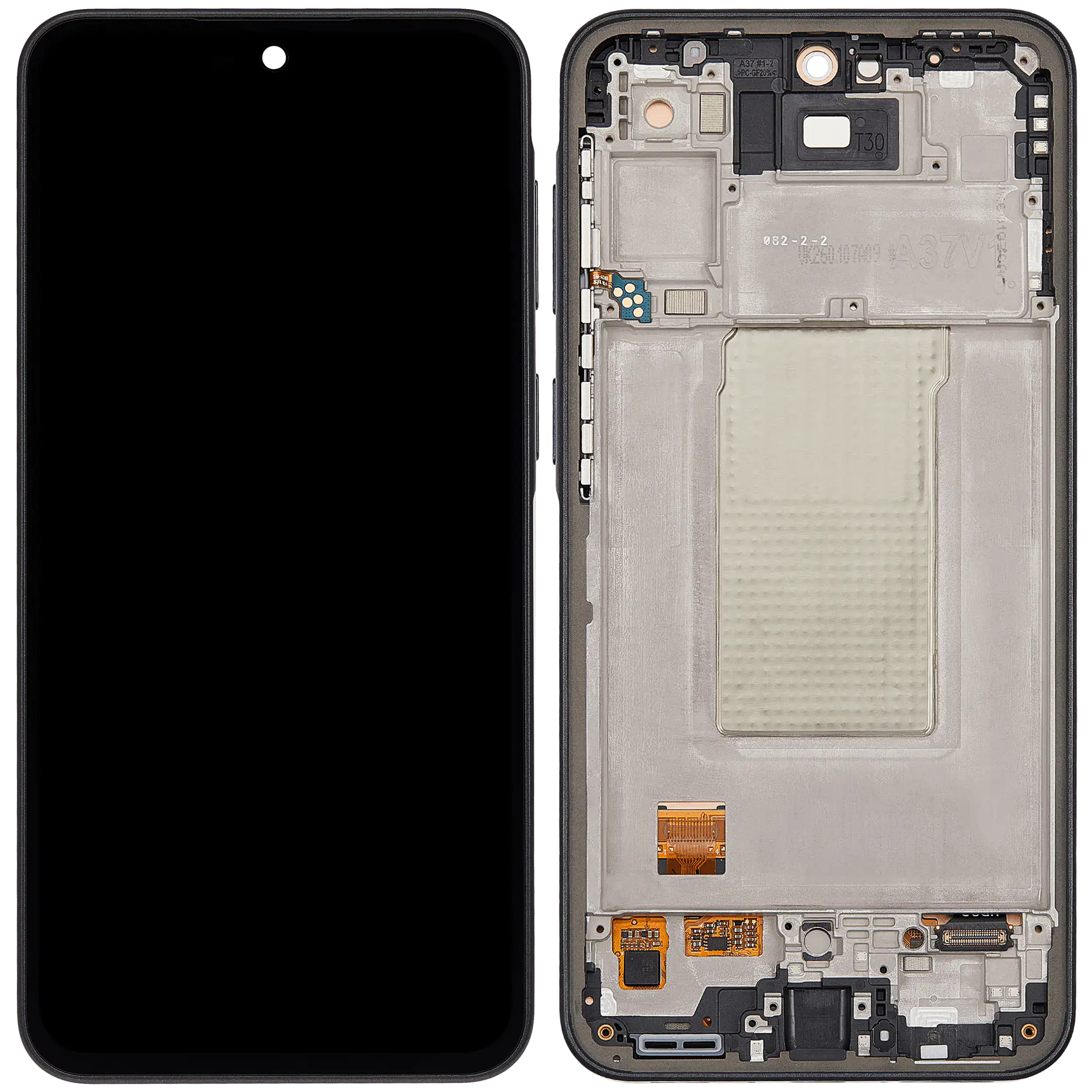 OLED Display mit Rahmen für Samsung Galaxy A37 5G (A376 / 2026) (professionell aufgearbeitet) (Charkoal) – Bild 2