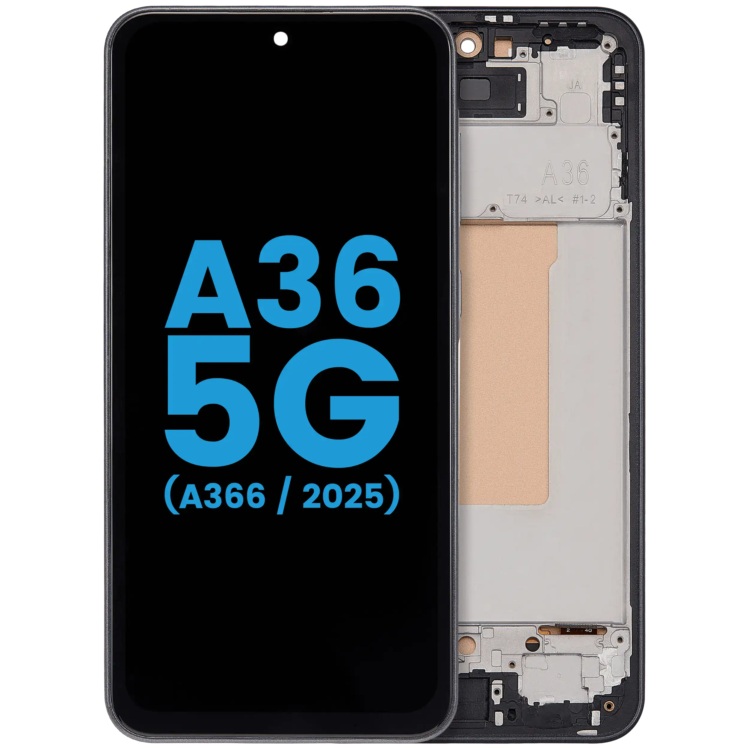 OLED Display mit Rahmen für Samsung Galaxy A36 5G (A366 / 2025) (Aftermarket Plus) (Black (Schwarz)) – Bild 4