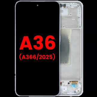 OLED Display mit Rahmen für Samsung Galaxy A36 5G (A366 / 2025) (Aftermarket Plus) (Lavender)