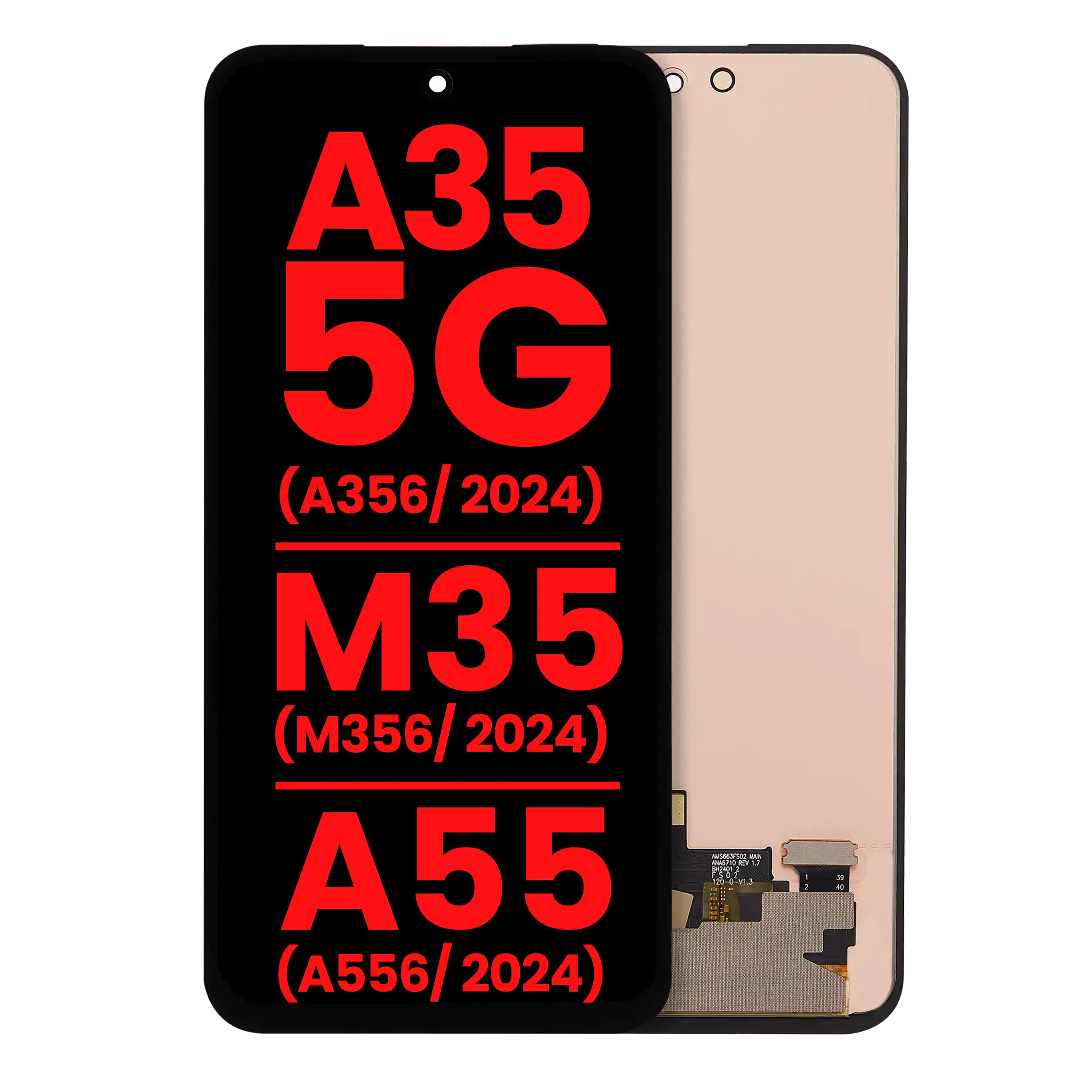 OLED Display mit Rahmen für Samsung Galaxy A35 5G (A356 / 2024) (Aftermarket Plus) (Navy) – Bild 5