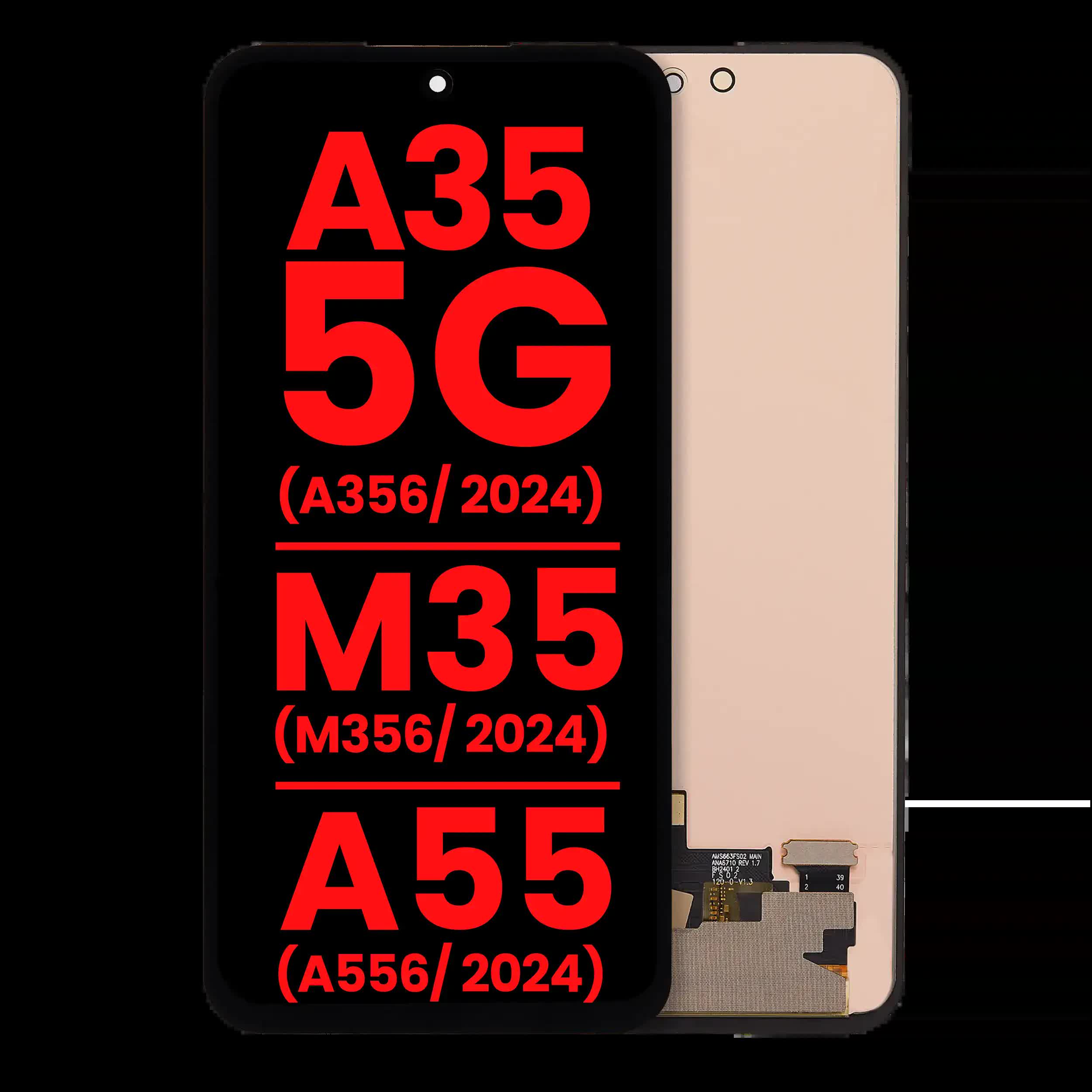 OLED Display ohne Rahmen für Samsung Galaxy A35 5G (A356 / 2024) / M35 (M356 / 2024) / A55 (A556 / 2024) (Aftermarket Plus)