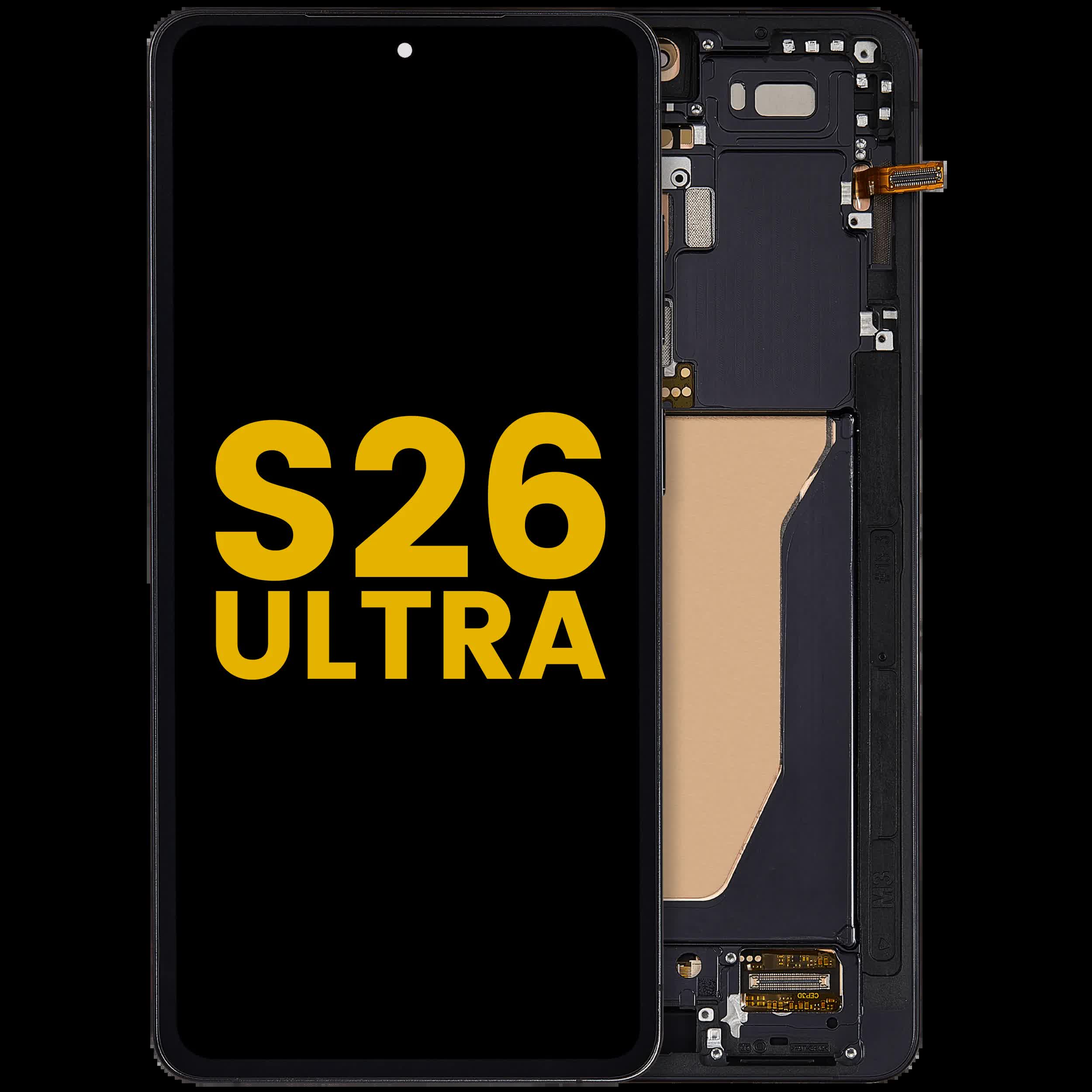 OLED Display mit Rahmen für Samsung Galaxy S26 Ultra 5G (US & International) (professionell aufgearbeitet) (Black (Schwarz))