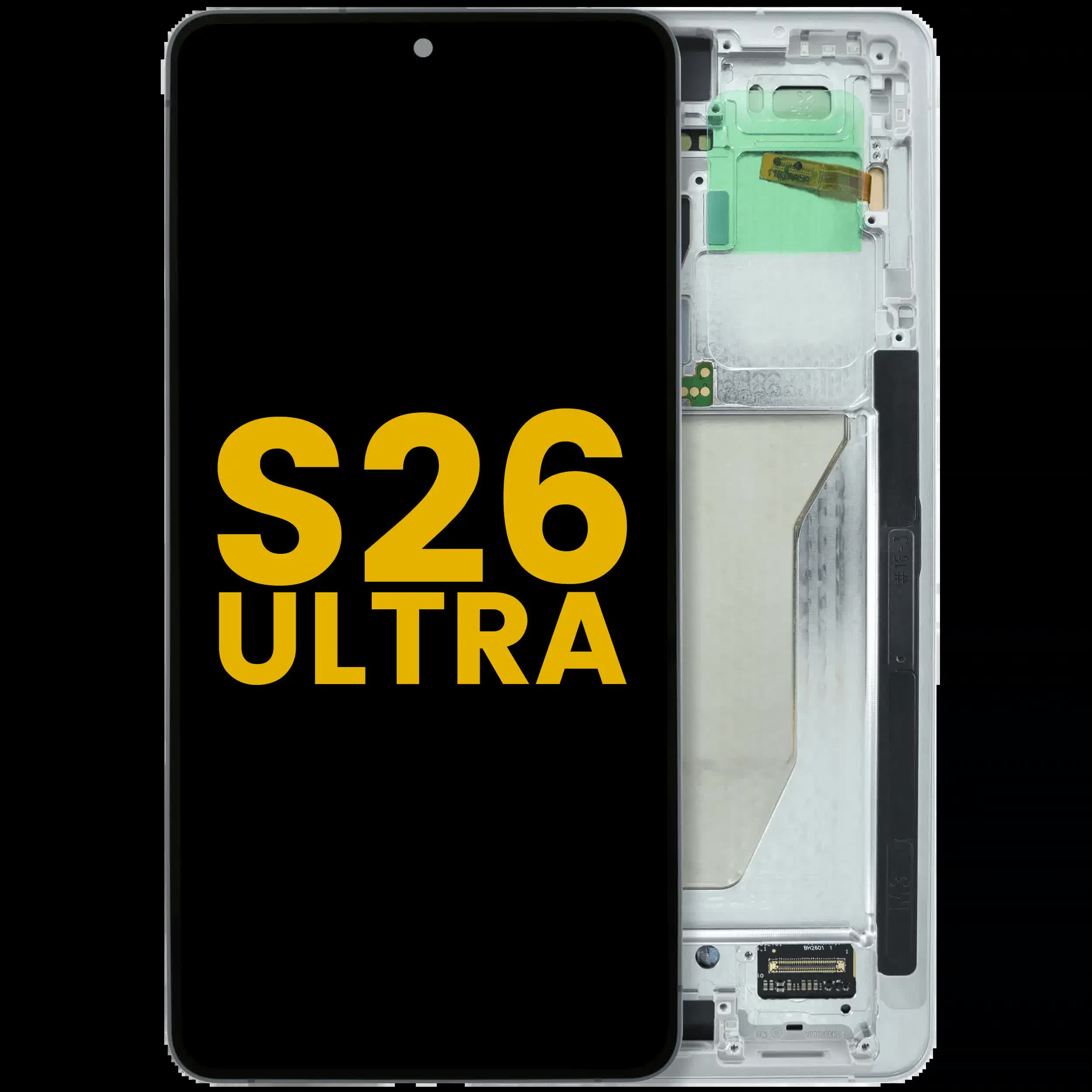 OLED Display mit Rahmen für Samsung Galaxy S26 Ultra 5G (US & International) (professionell aufgearbeitet) (White (Weiß))