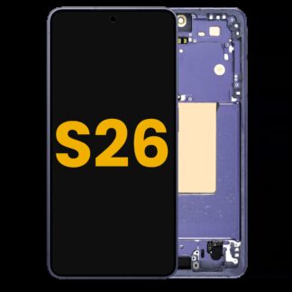 OLED Display mit Rahmen für Samsung Galaxy S26 5G (US & International) (professionell aufgearbeitet) (Cobalt Violet)