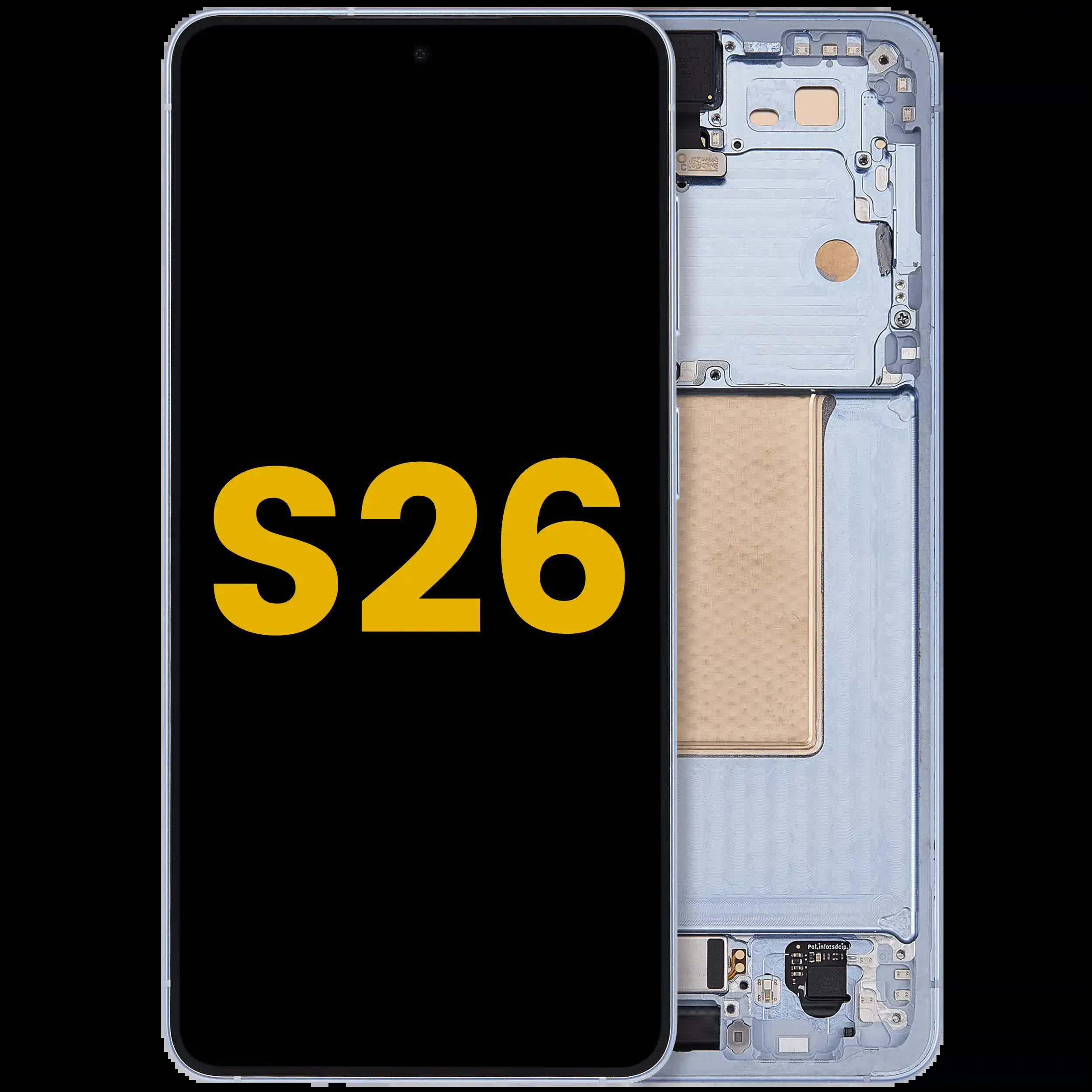 OLED Display mit Rahmen für Samsung Galaxy S26 5G (US & International) (professionell aufgearbeitet) (Sky Blue)