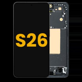 OLED Display mit Rahmen für Samsung Galaxy S26 5G (US & International) (professionell aufgearbeitet) (Black (Schwarz))