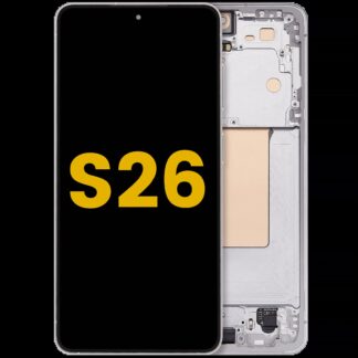 OLED Display mit Rahmen für Samsung Galaxy S26 5G (US & International) (professionell aufgearbeitet) (White (Weiß))