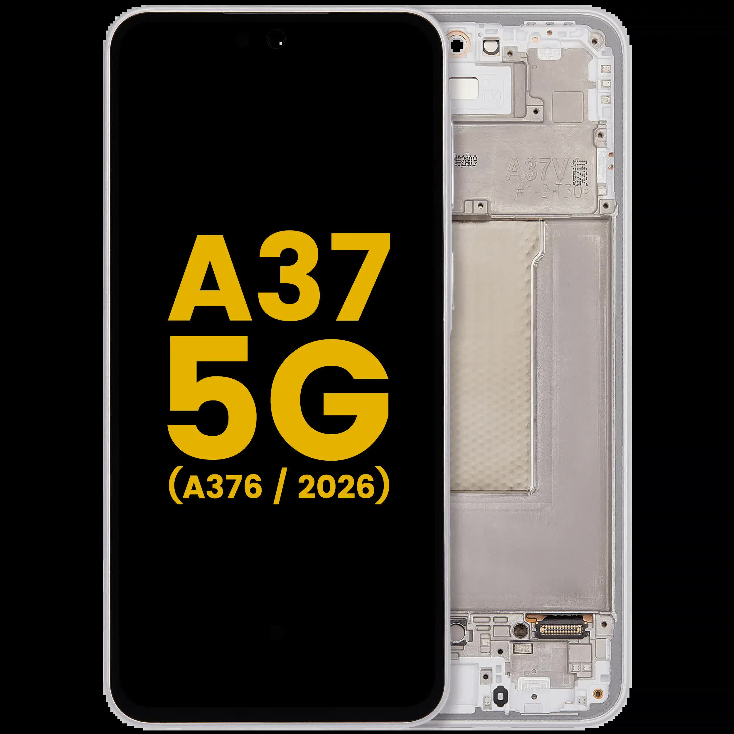 OLED Display mit Rahmen für Samsung Galaxy A37 5G (A376 / 2026) (professionell aufgearbeitet) (White (Weiß))