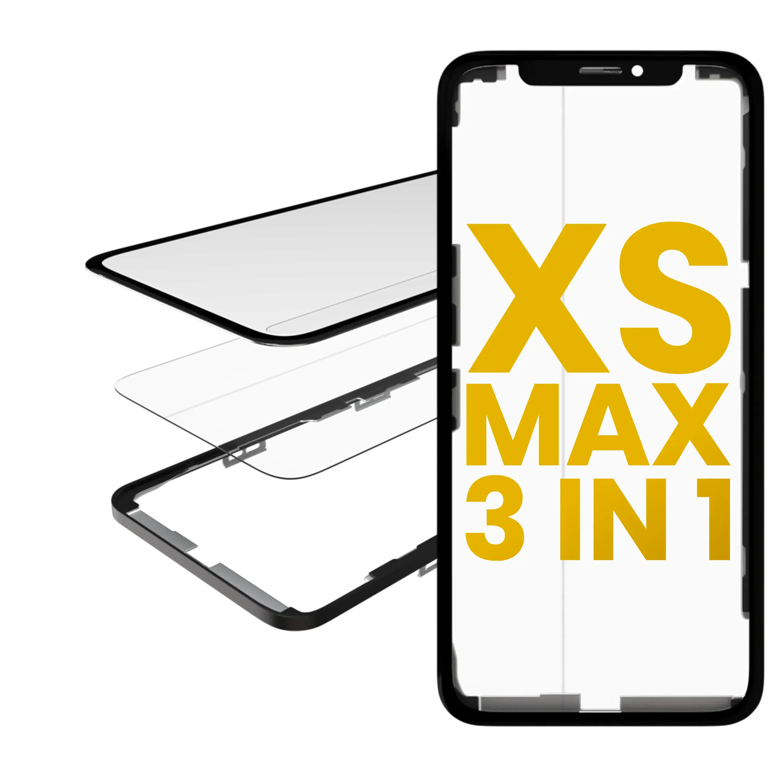 4 in 1 Short Flex (Touchscreen-Digitizer Touch mit Glas + OCA + Rahmen vormontiert) für iPhone XS Max (OCA Master) – Bild 2