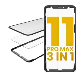 4 in 1 Short Flex (Touchscreen-Digitizer Touch mit Glas + OCA + Rahmen vormontiert) für iPhone 11 Pro Max (OCA Master)