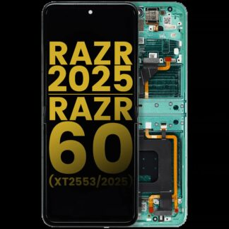 OLED Display mit Rahmen für Motorola Razr 2025 / Razr 60 (XT2553 / 2025) (professionell aufgearbeitet) (Spring Bud)